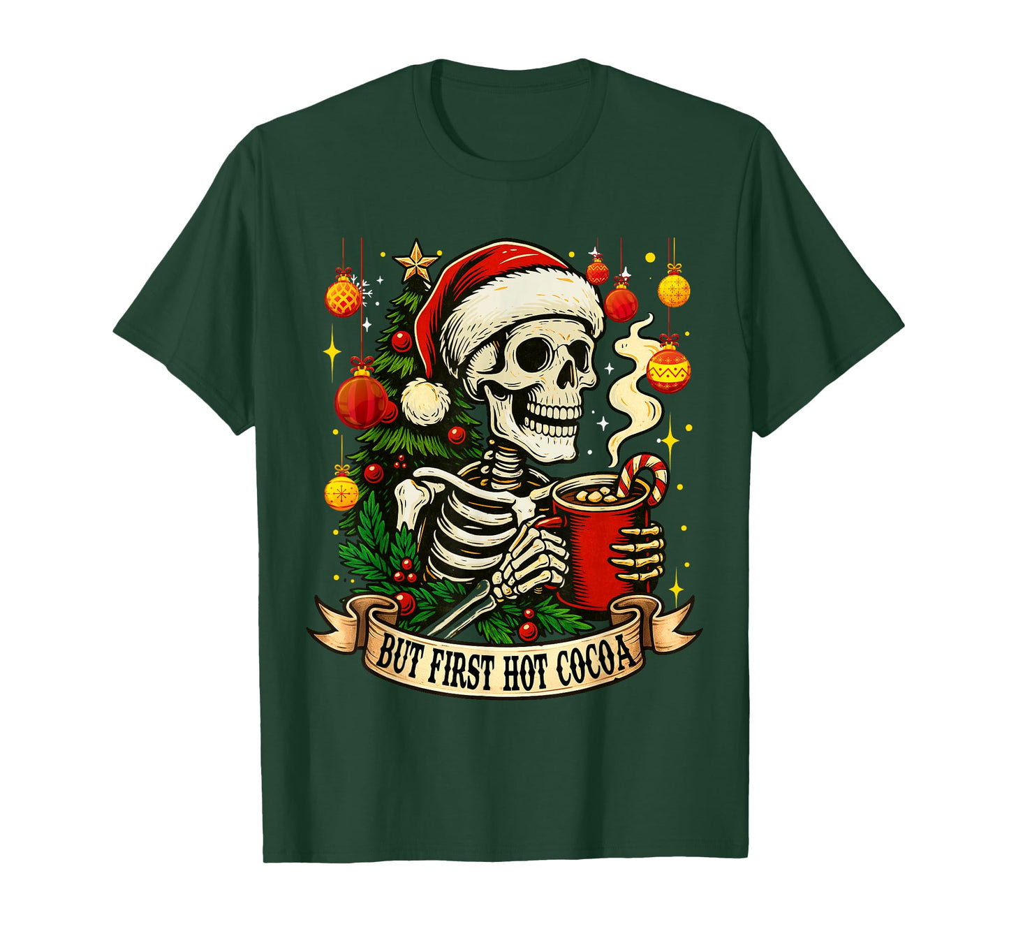 But First Hot Cocoa Lover Christmas Skeleton Xmas Holiday T-Shirt