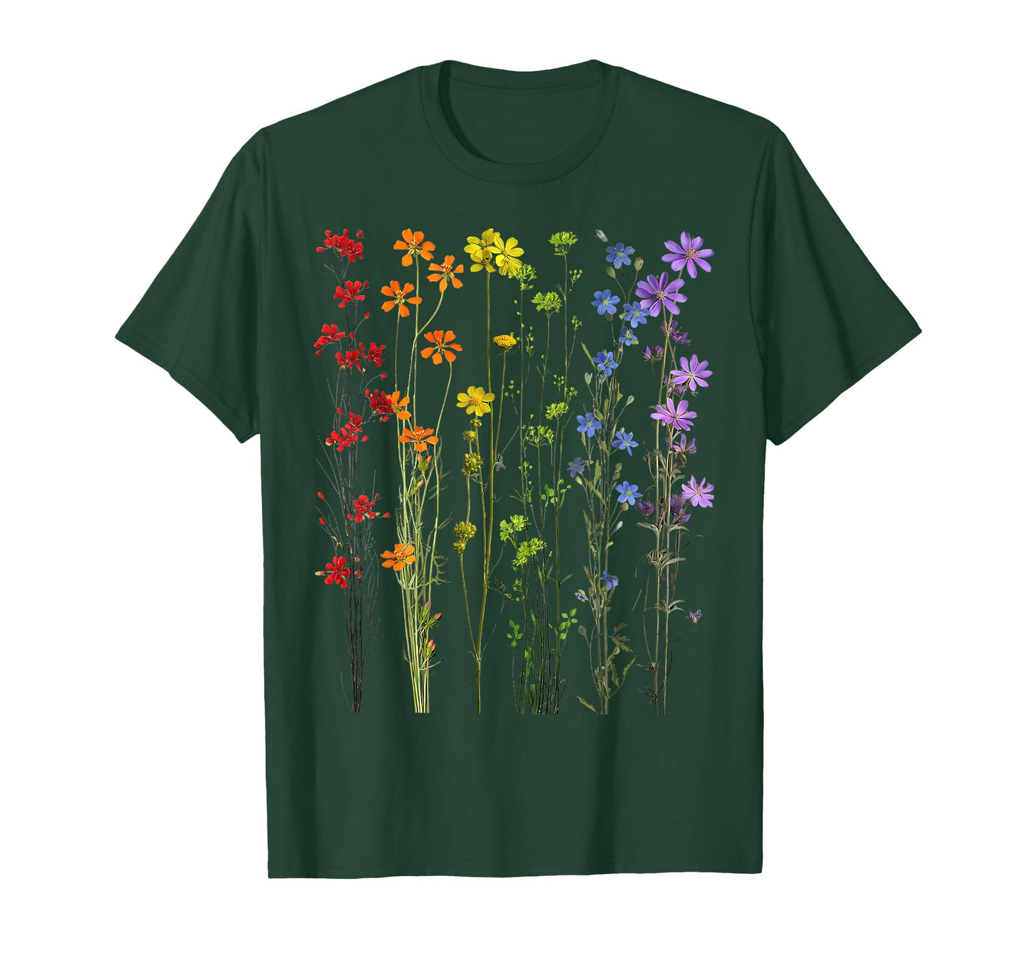 Subtle Wildflowers LGBTQ Month Rainbow Flowers Gay Pride T-Shirt