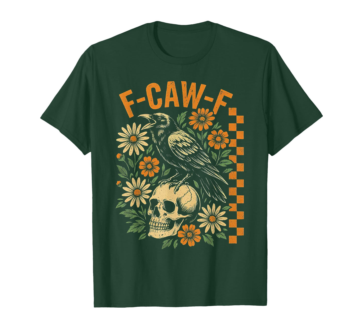 Black Crow F-Caw-F Funny Halloween T-Shirt