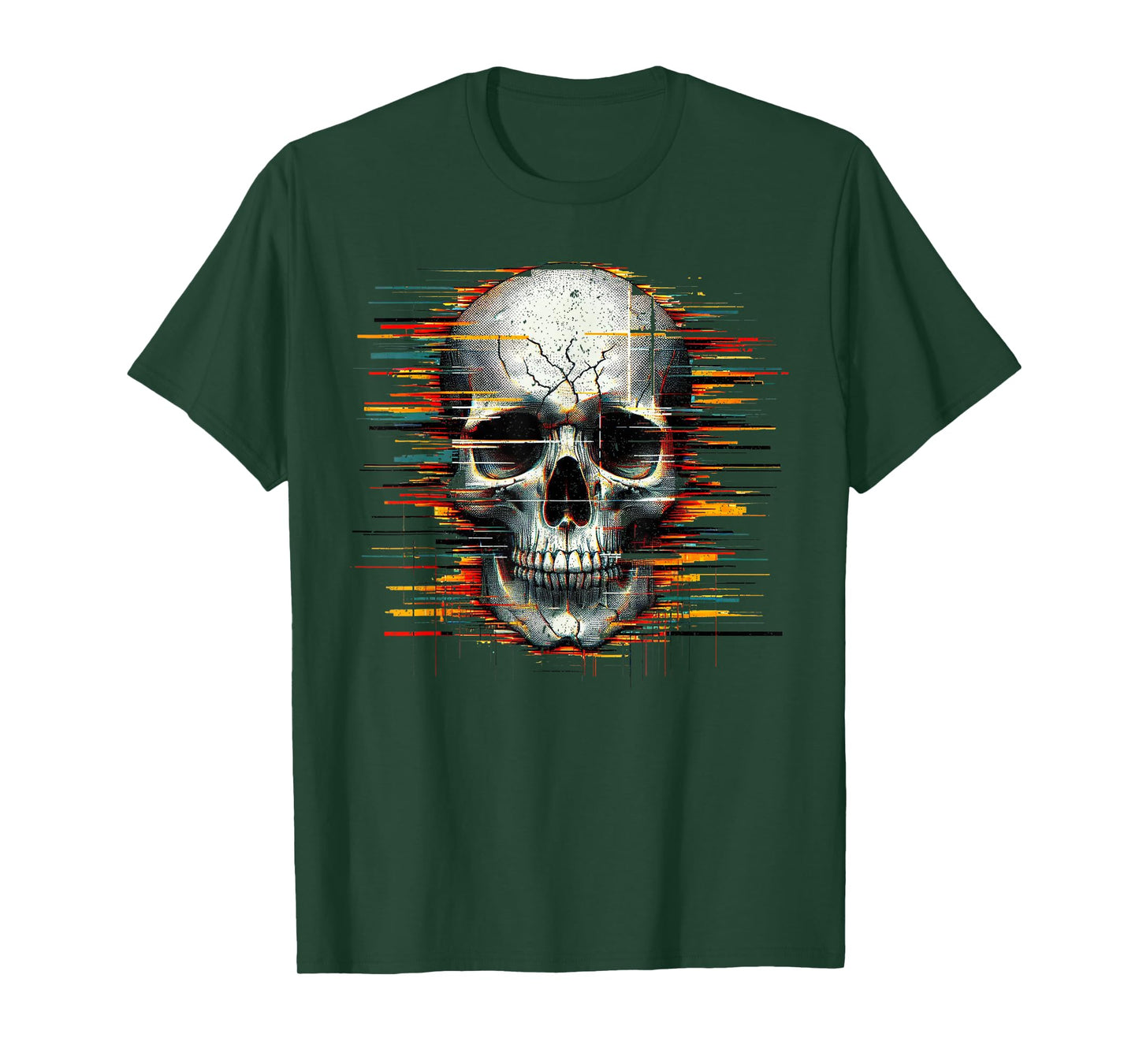 Mexican Skull Artistic Drawing Halloween Head Skeleton T-Shirt