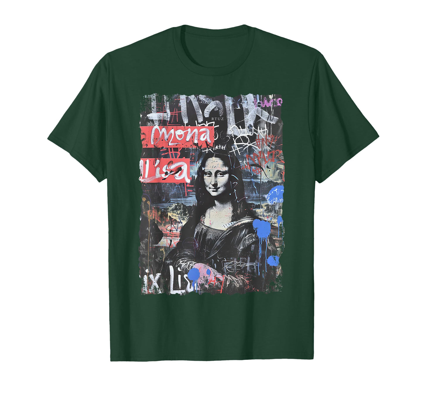 Abstract Graffiti Art Leonardo Da Vinci Art Mona Lisa T-Shirt