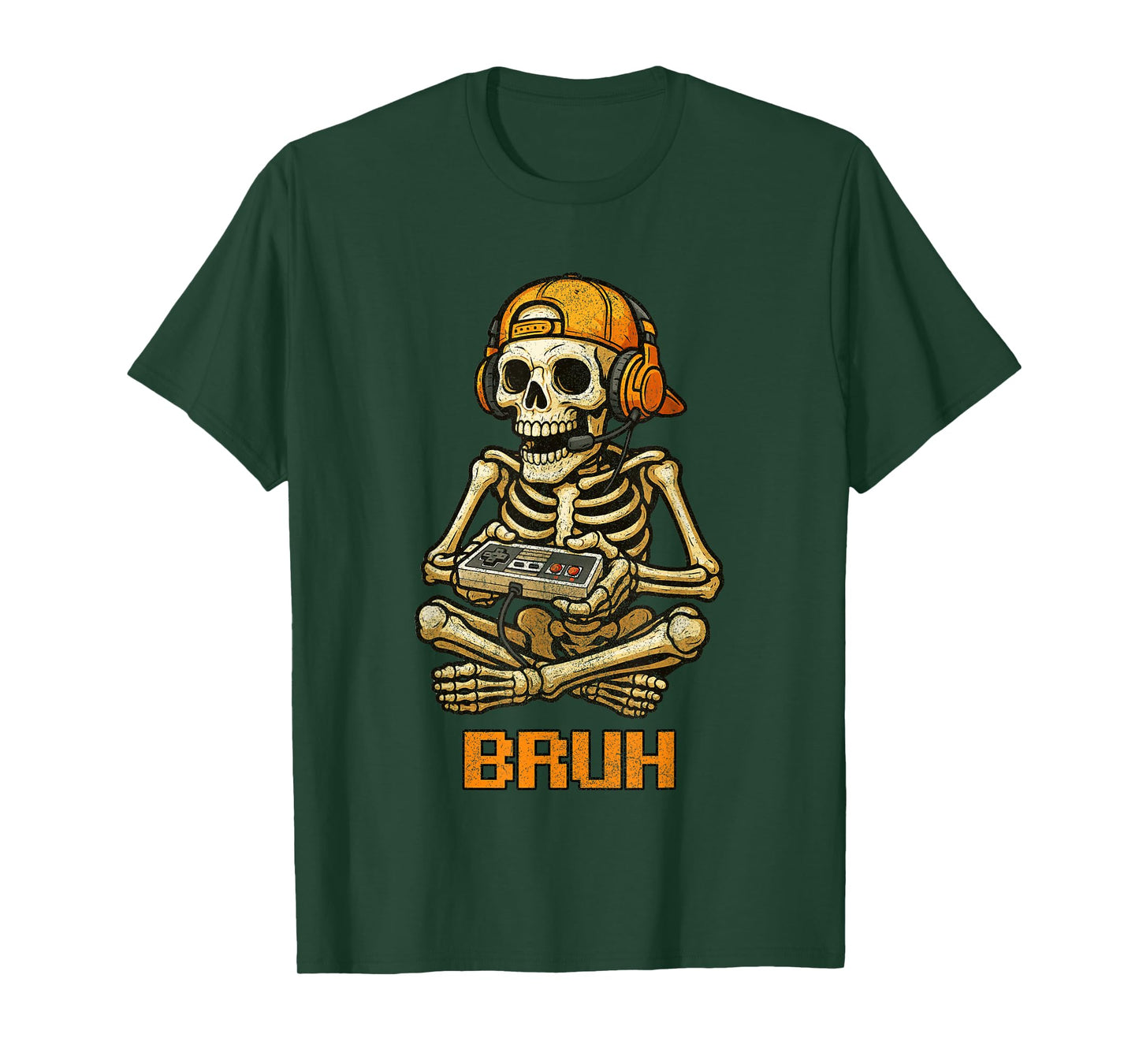 Funny Gamer Skeleton Gamer Teen Boys Video Gaming Bruh T-Shirt