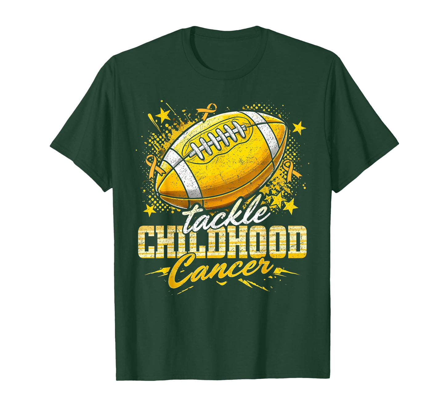 Tackle Childhood Cancer Awareness Football Survivor Warrior T-Shirt