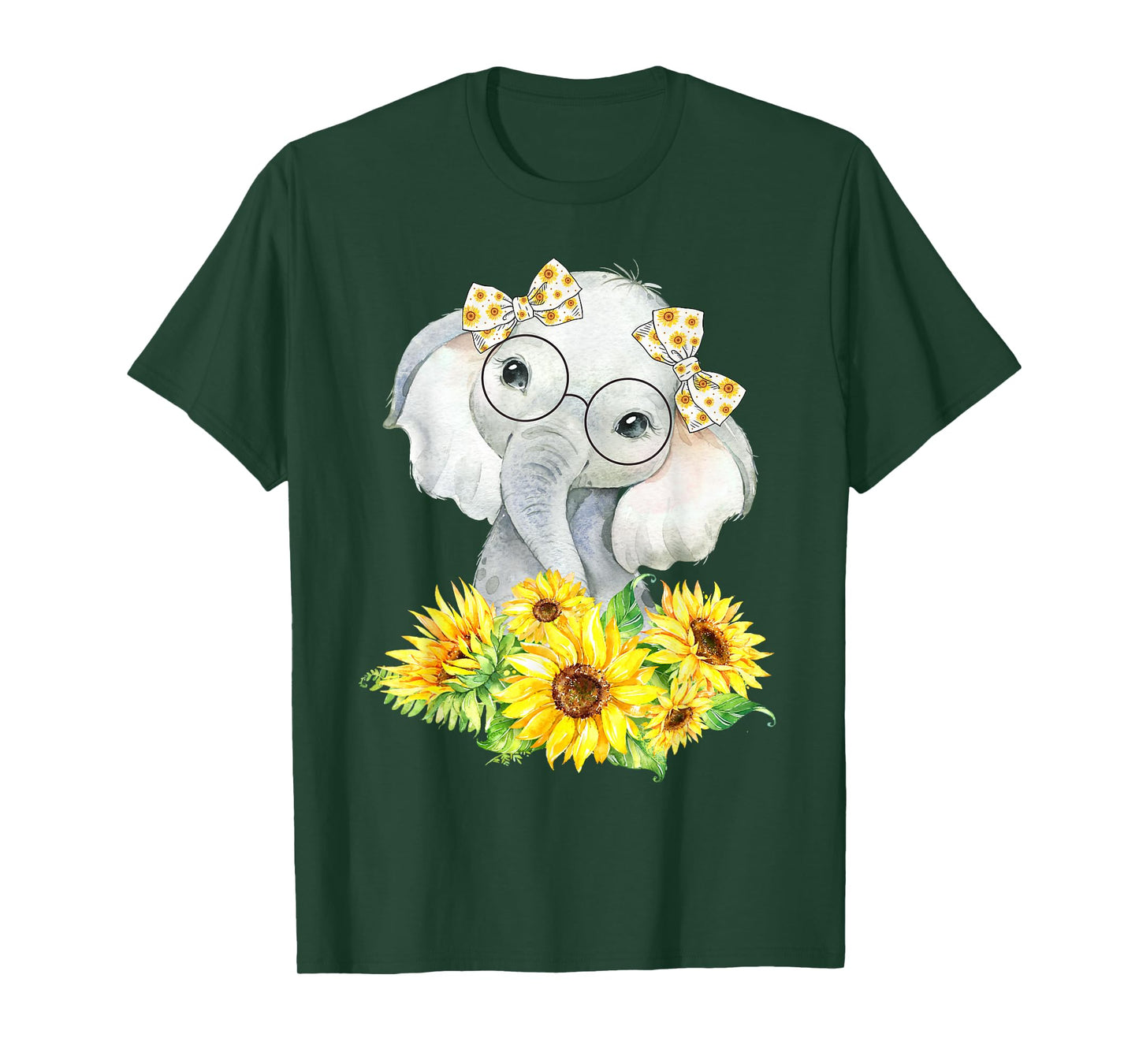 Elephant Sunflower Gifts for Girls Boys T-Shirt