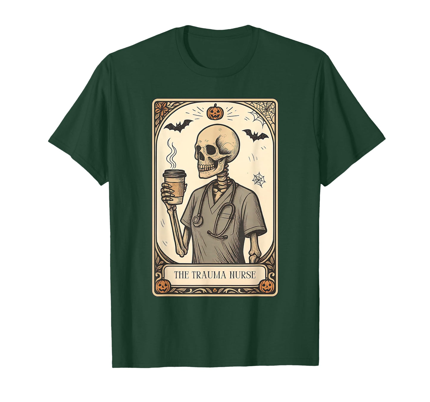 Trauma Nurse Tarot Card Skeleton Surgical ICU Witchy Vibes T-Shirt