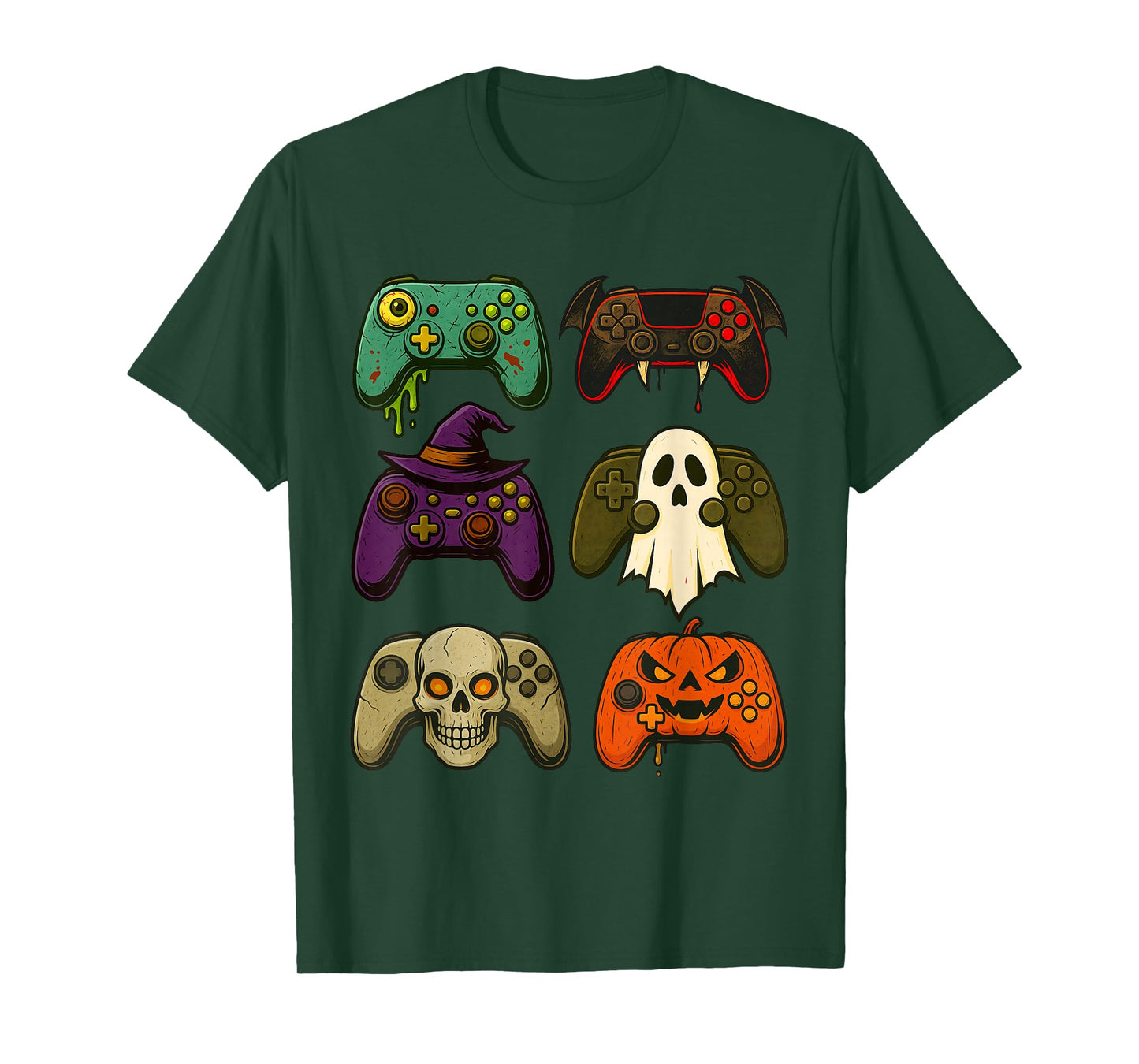 Mummy Skeleton Zombie Gaming Controllers Halloween Boys Kids T-Shirt