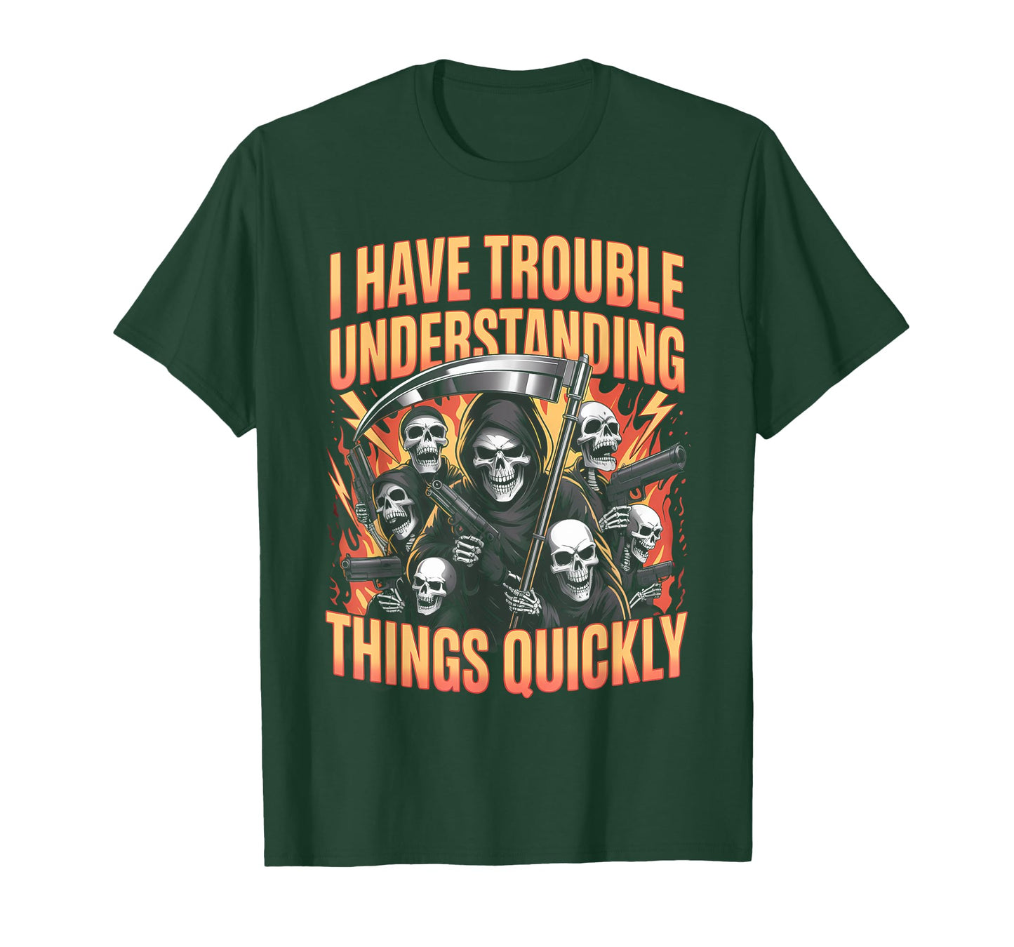 Trouble Understanding Funny Skeleton Meme Bootleg Unhinged T-Shirt