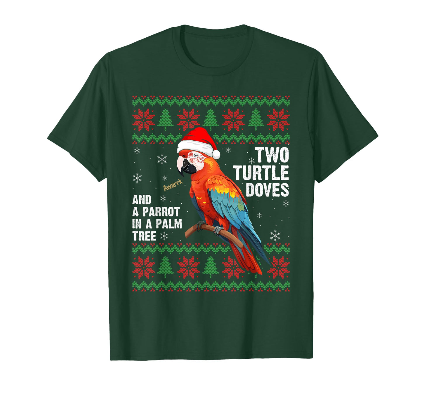 Funny Christmas Tropical Parrot Ugly Christmas Sweater T-Shirt