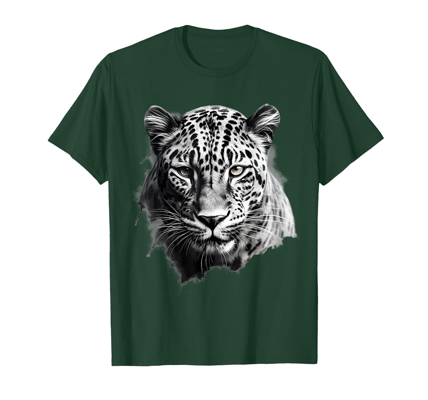 Leopard Drawing Animal Print Wildlife Nature Portrait Motif T-Shirt