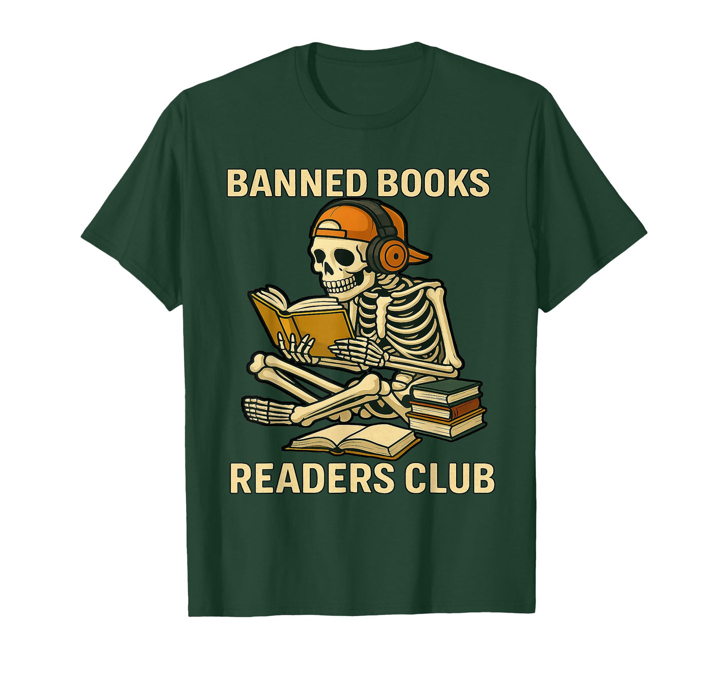Banned Books Readers Club Design - Skeleton Bookworm T-Shirt