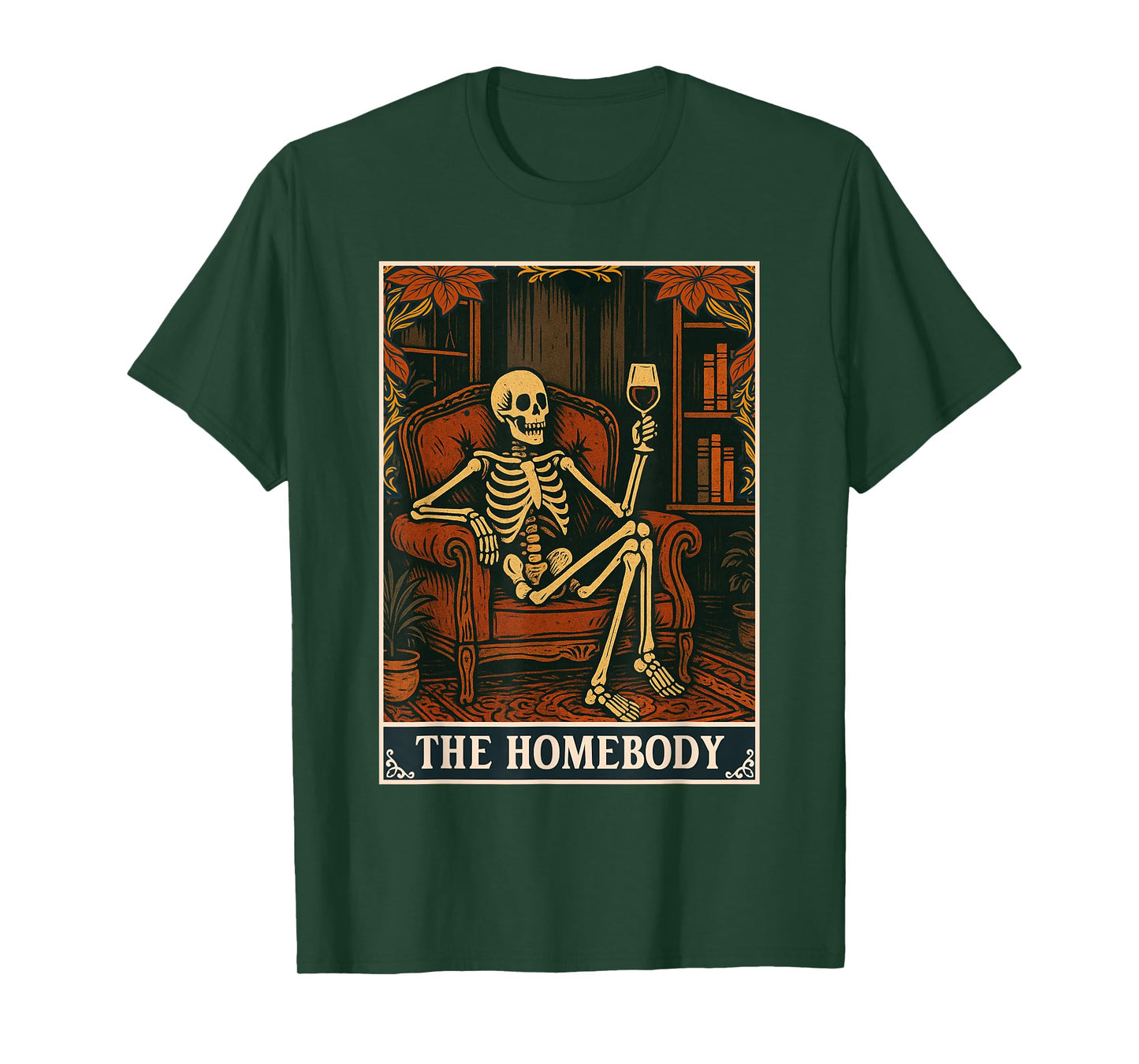 The Homebody Tarot Card Introvert Skeleton Home Stayer T-Shirt