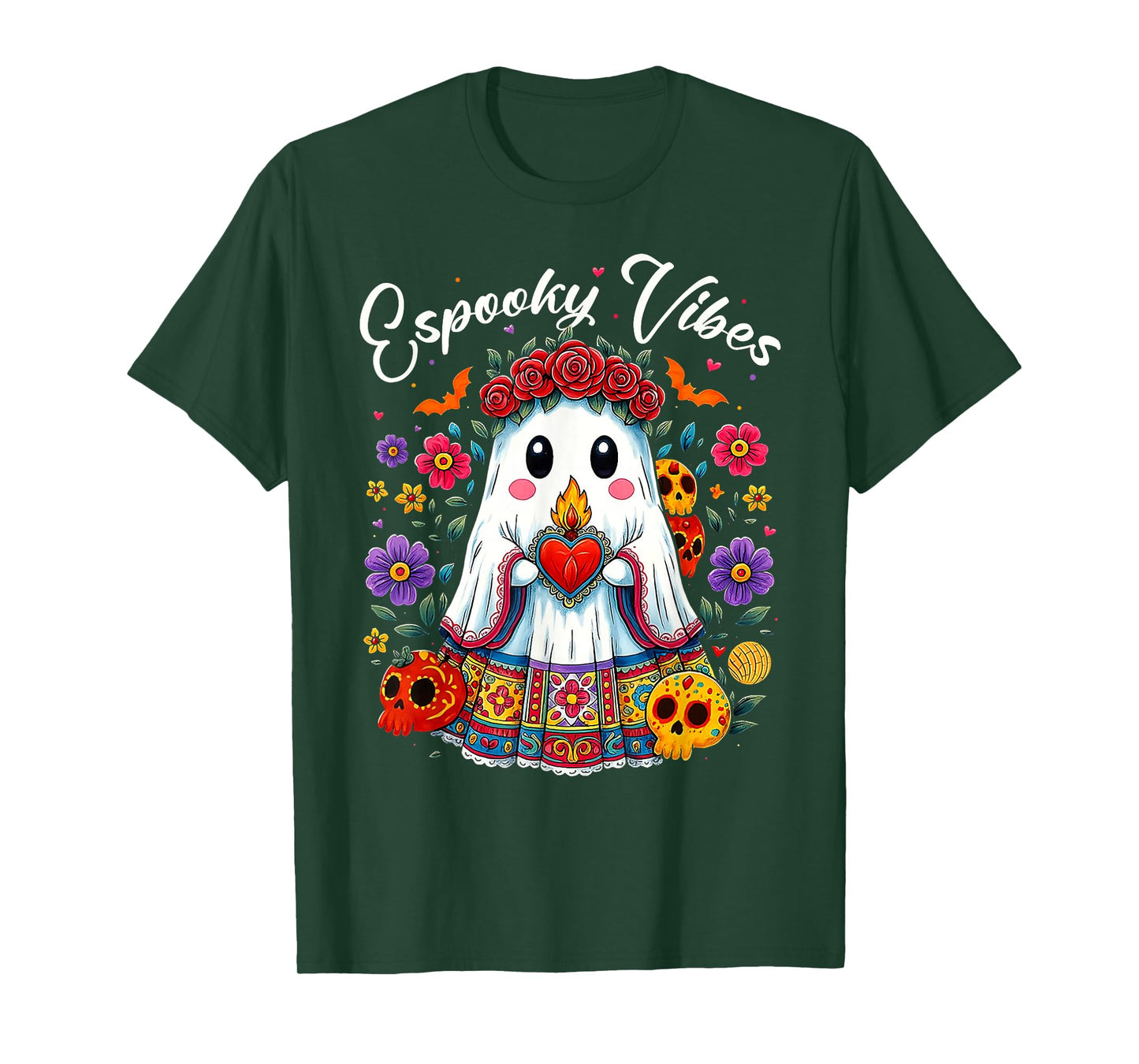Espooky Vibes Maestra Halloween Spanish Mexican Teacher T-Shirt