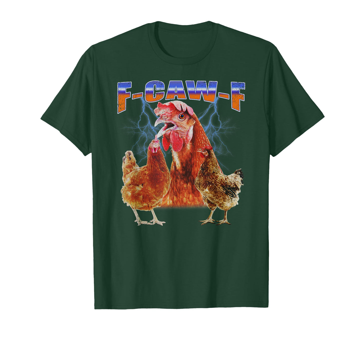 F-CAW-F Funny Chicken Rooster Vintage Bootleg T-Shirt