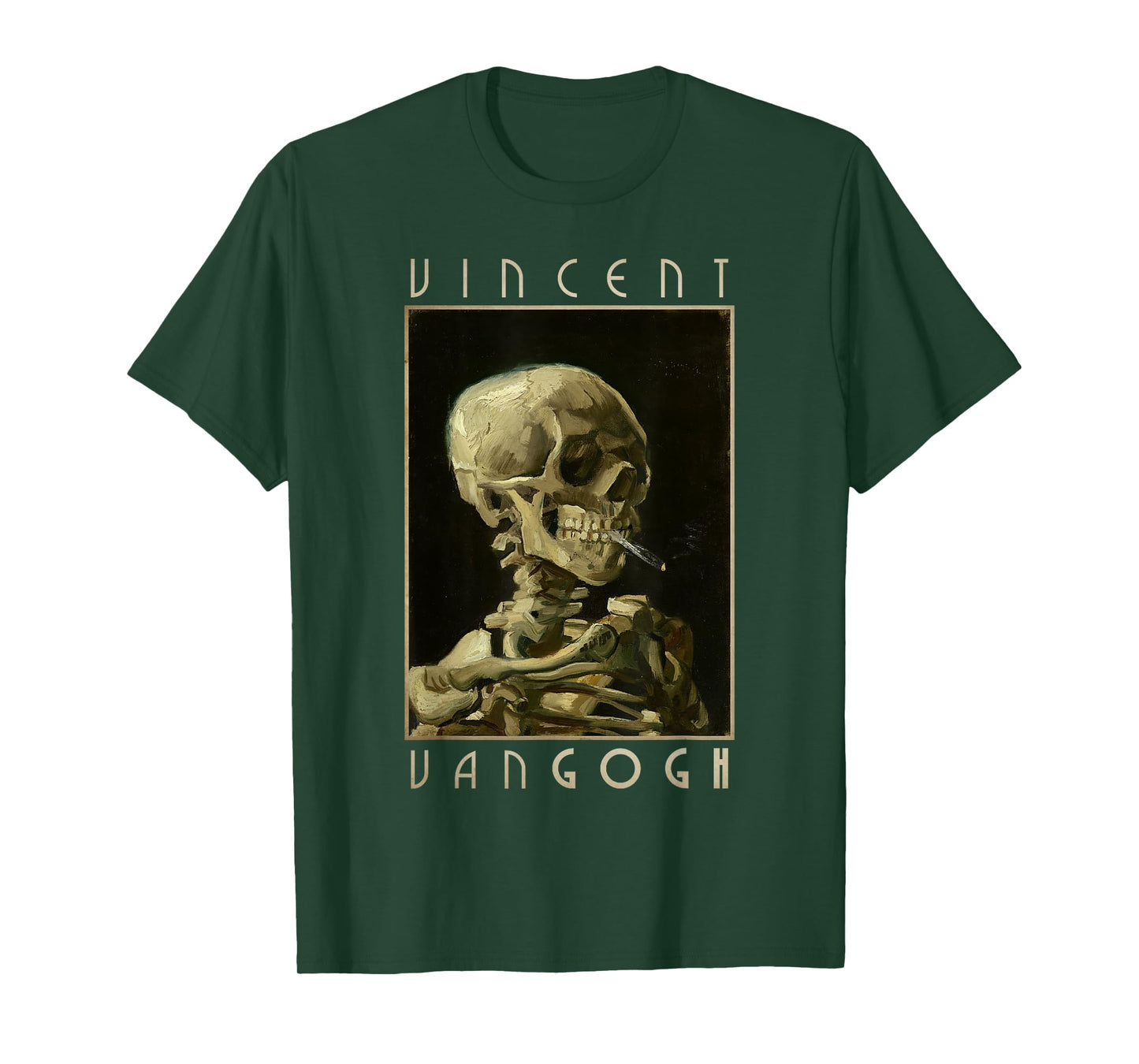 Vincent Van Gogh Shirt Smoking Skeleton Art T-Shirt