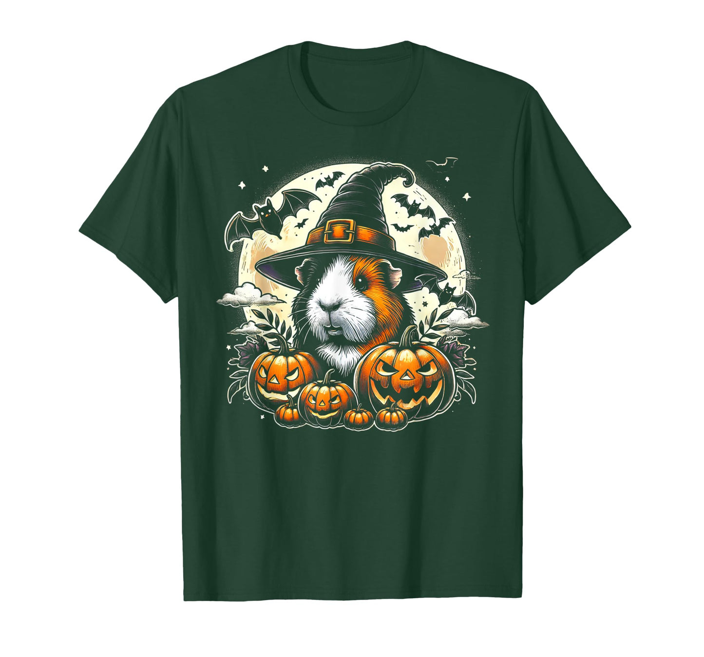 Guinea Pig Halloween Witch Art T-Shirt