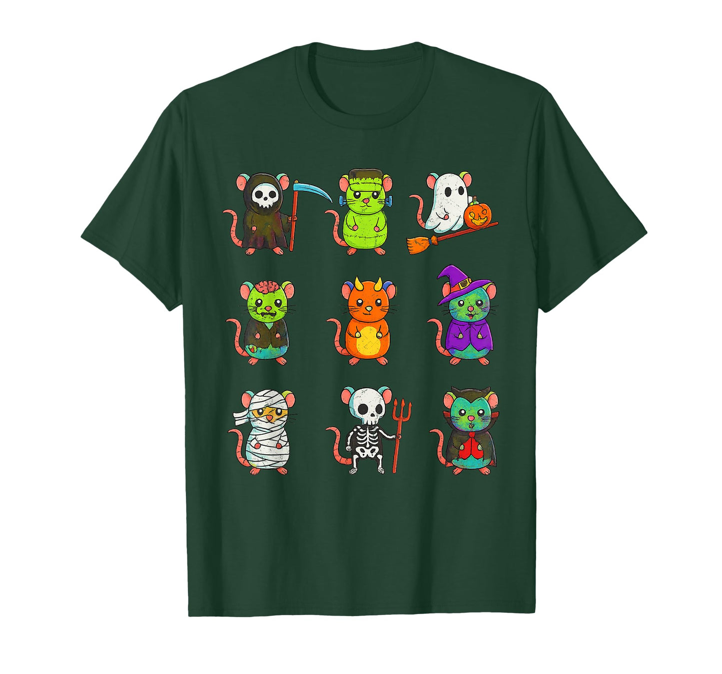 Funny Halloween Rats in Spooky Costumes for Kids T-Shirt