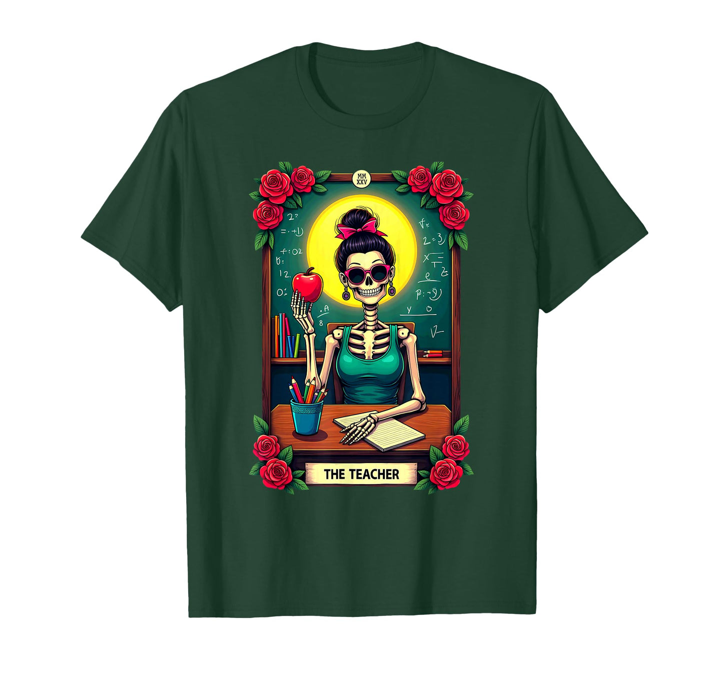 Gothic Tarot Card The Teacher Skeleton T-Shirt