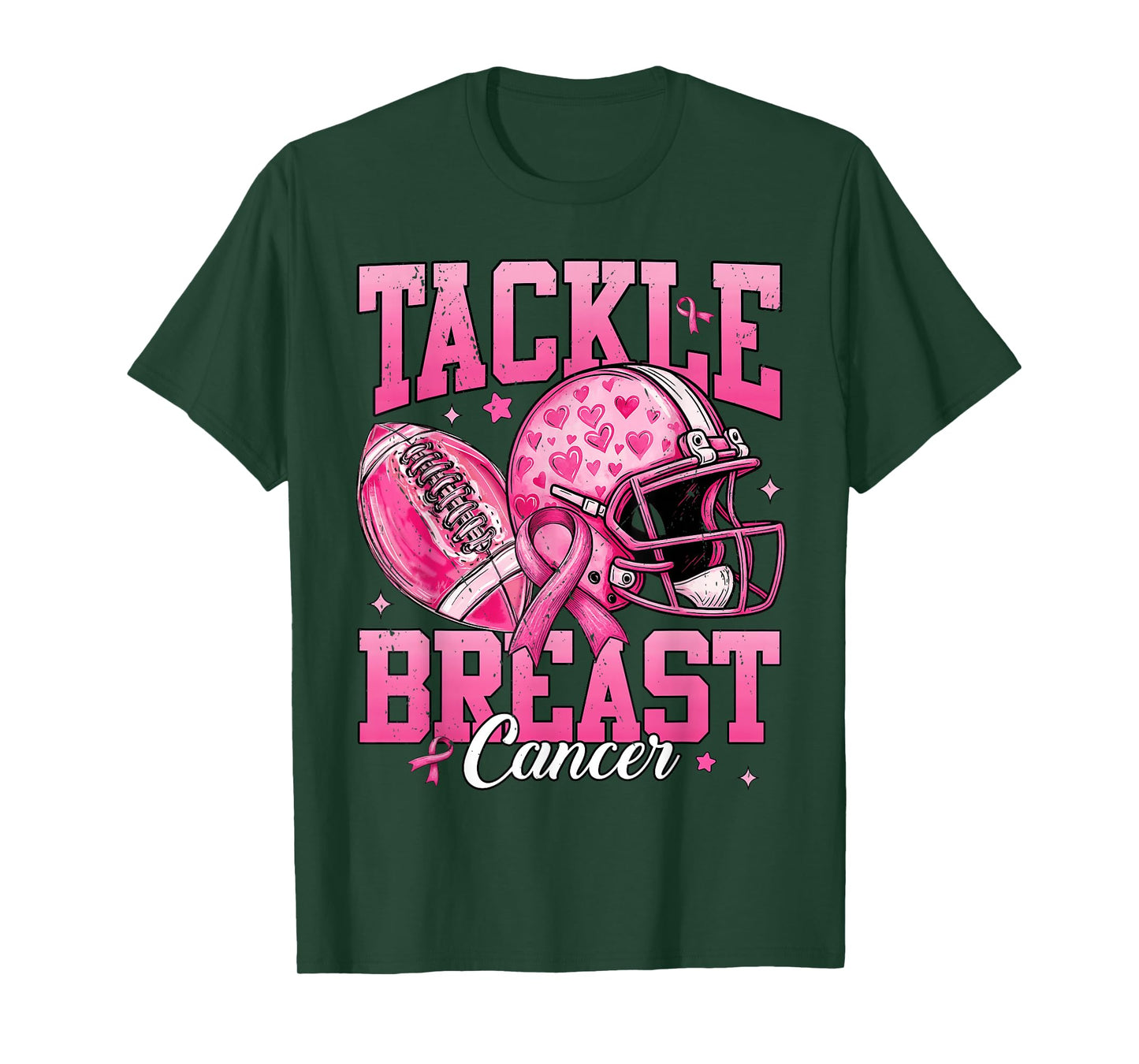 Football Tackle Breast Cancer Pink Breast Cancer Awareness T-Shirt