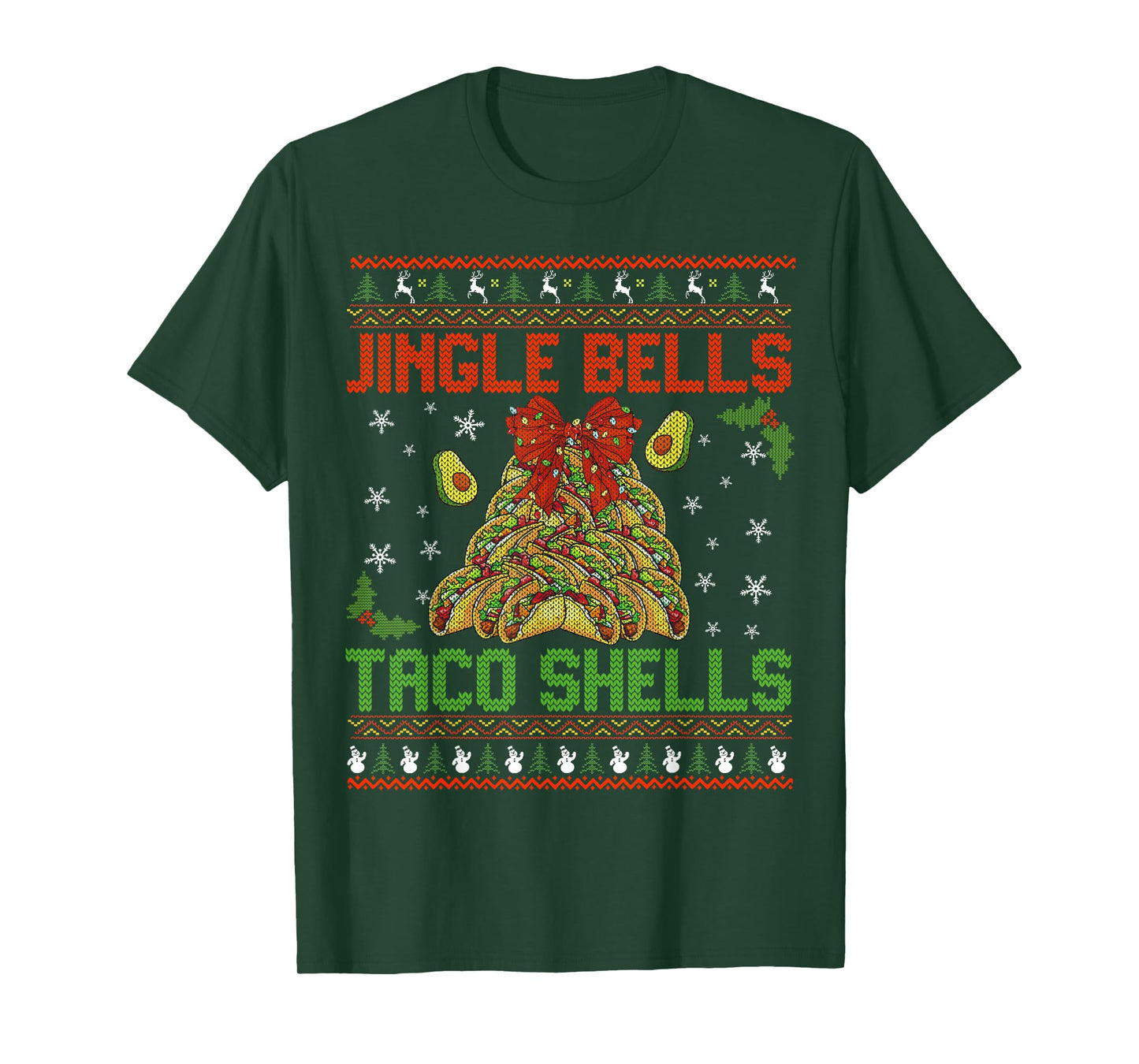 Jingle Bells Taco Shells Groovy Christmas Ugly Xmas Family T-Shirt