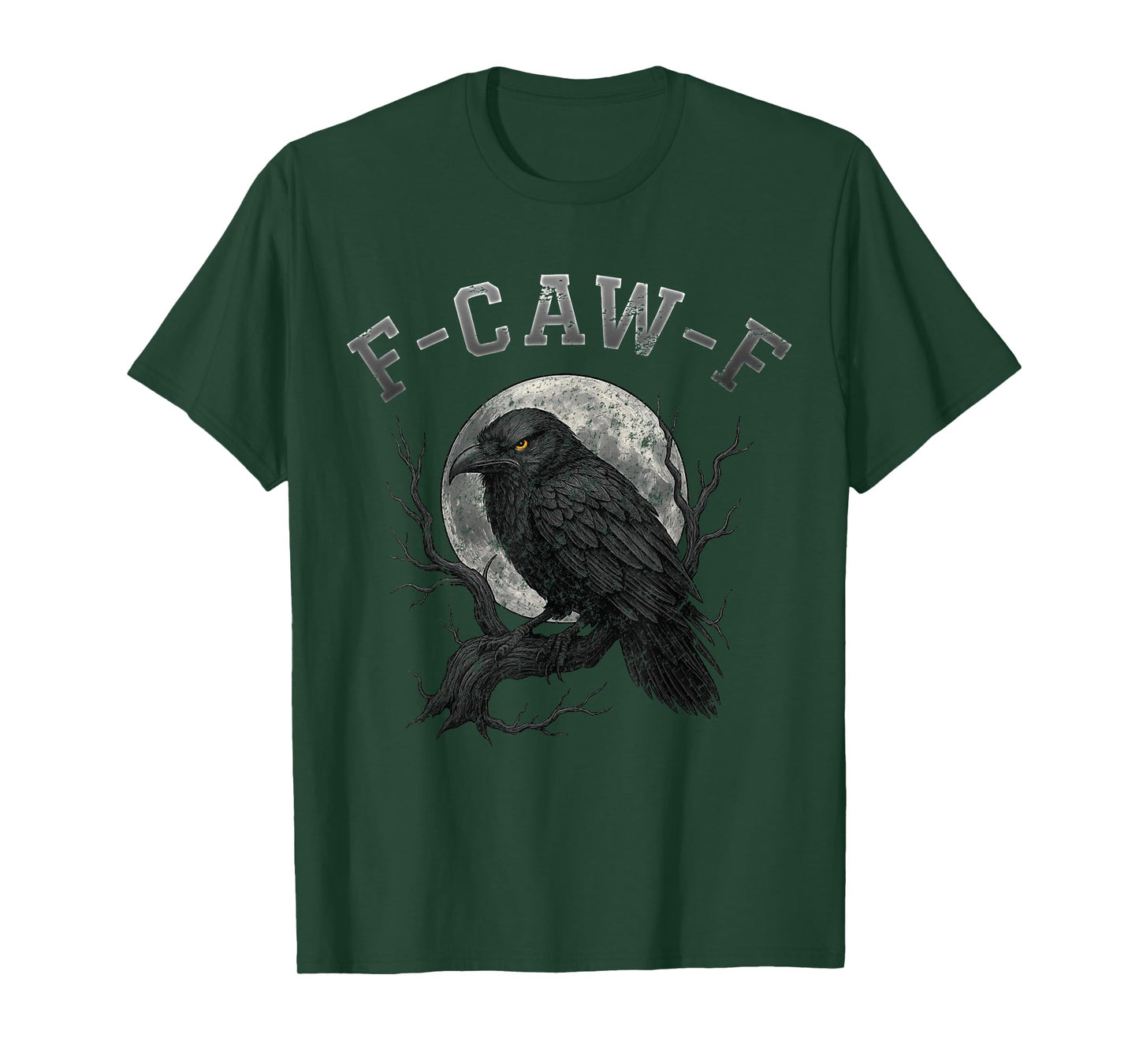 Black Crow F-Caw-F Funny Bird Moon Gothic Adult Humor T-Shirt