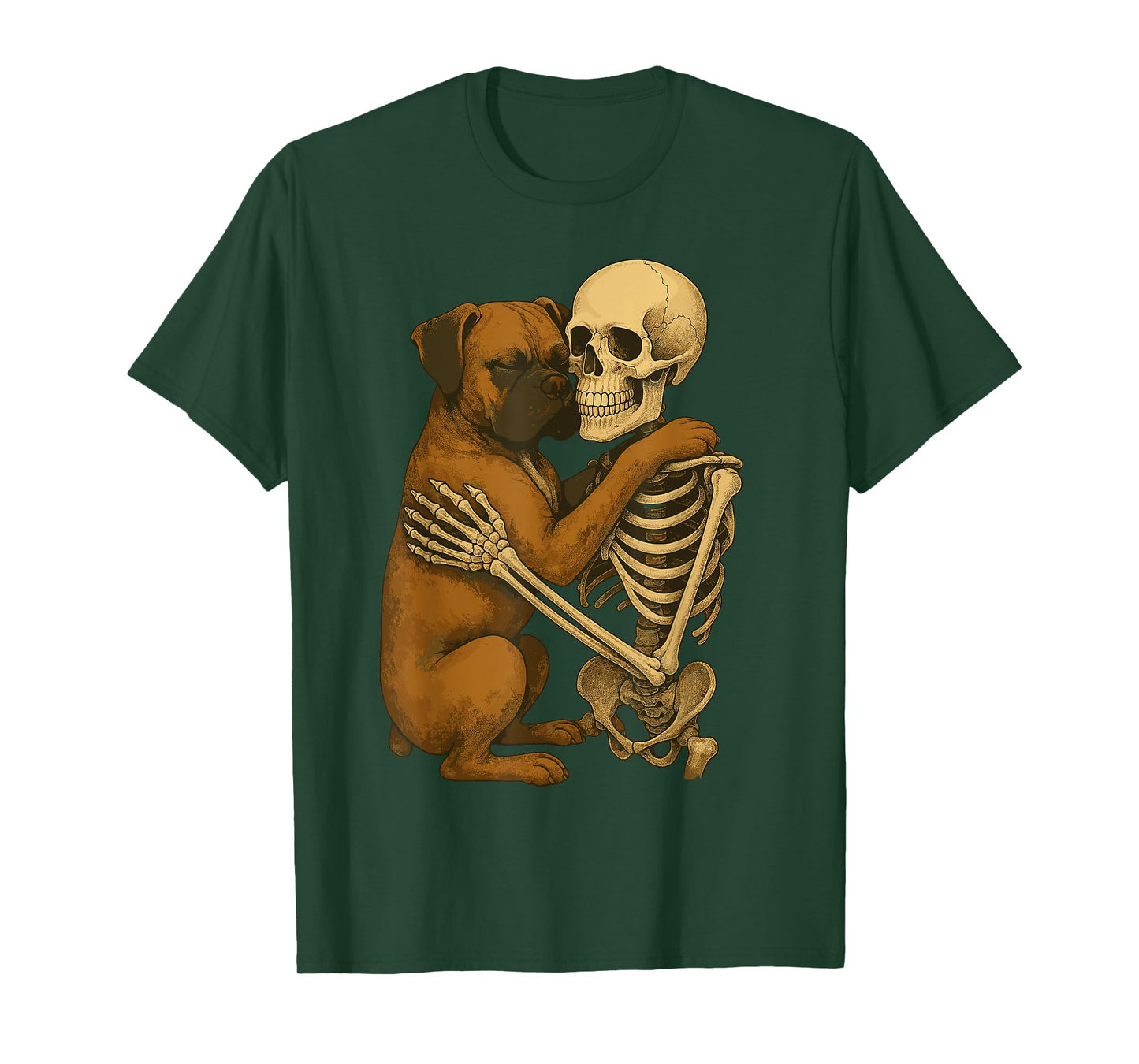 Skeleton Hugging Boxer T-Shirt