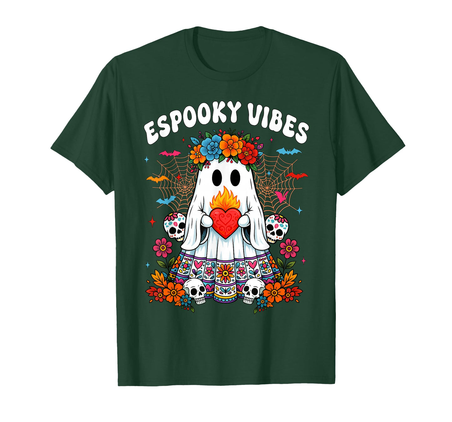 Espooky Vibes Day of The Dead Mexican Halloween Ghost Women T-Shirt