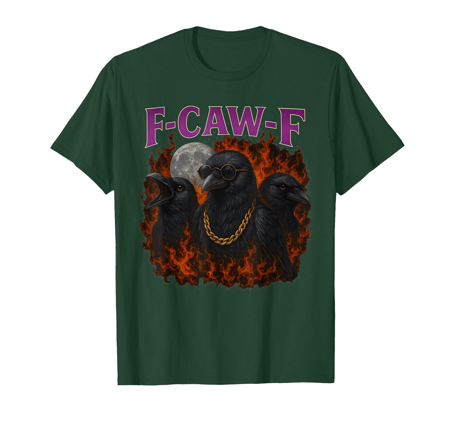 F-caw-F Crow Bootleg Funny Meme Humor Graphic Raven fcawf T-Shirt
