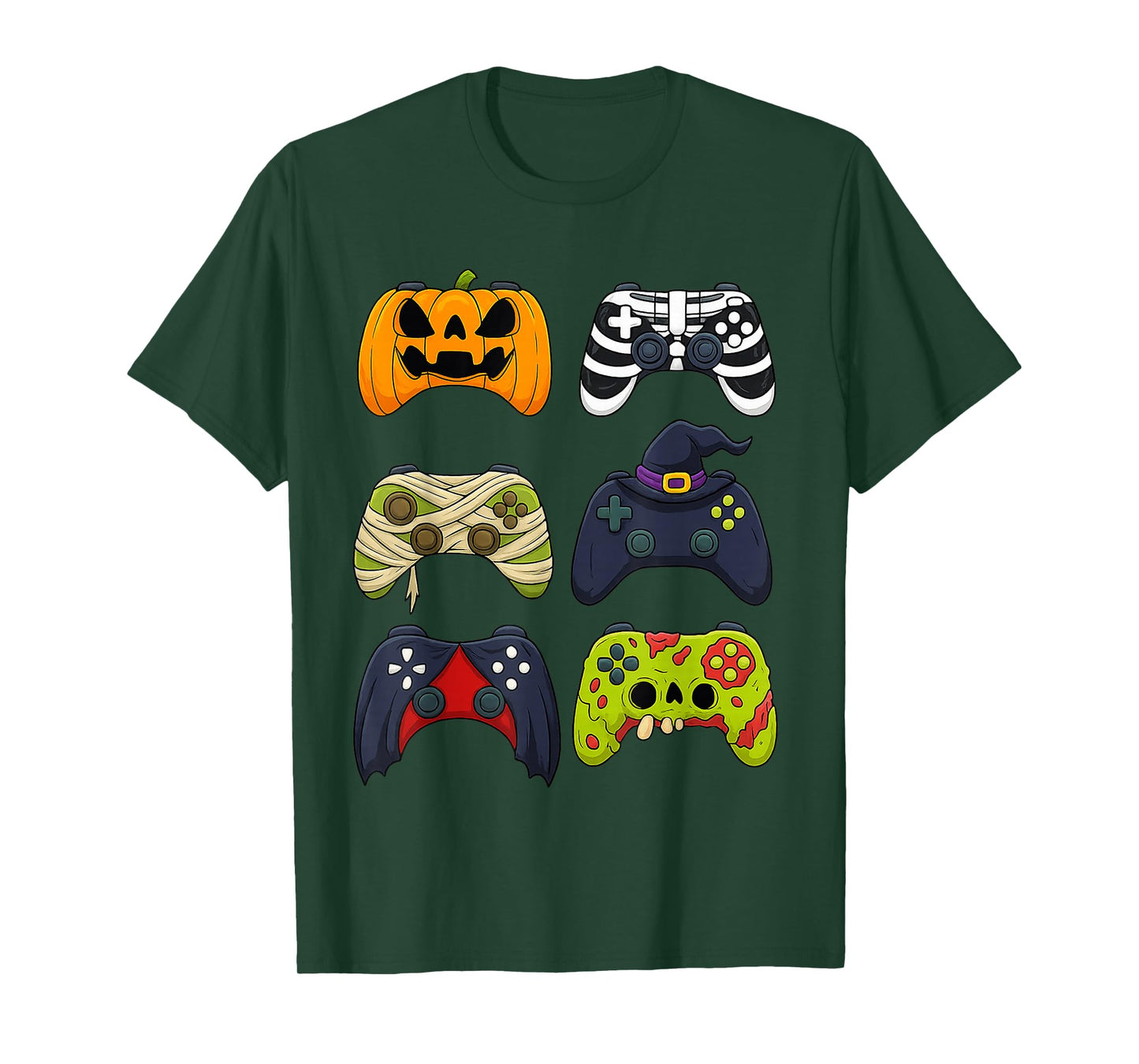 Halloween Skeleton Zombie Gaming Controllers Mummy Boys Kids T-Shirt