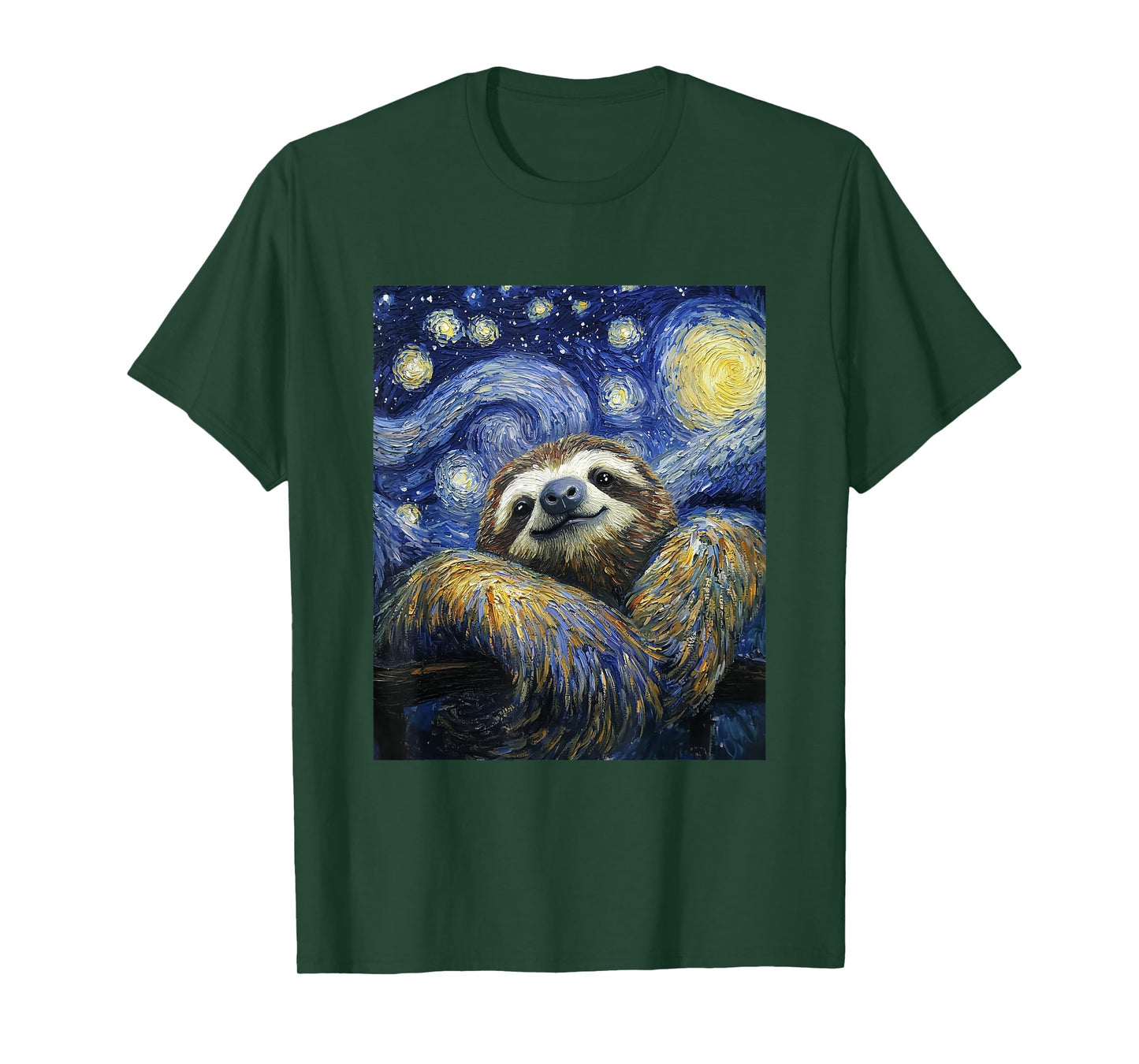 Sloth Graphic - Van Gogh Style - Starry Night T-Shirt