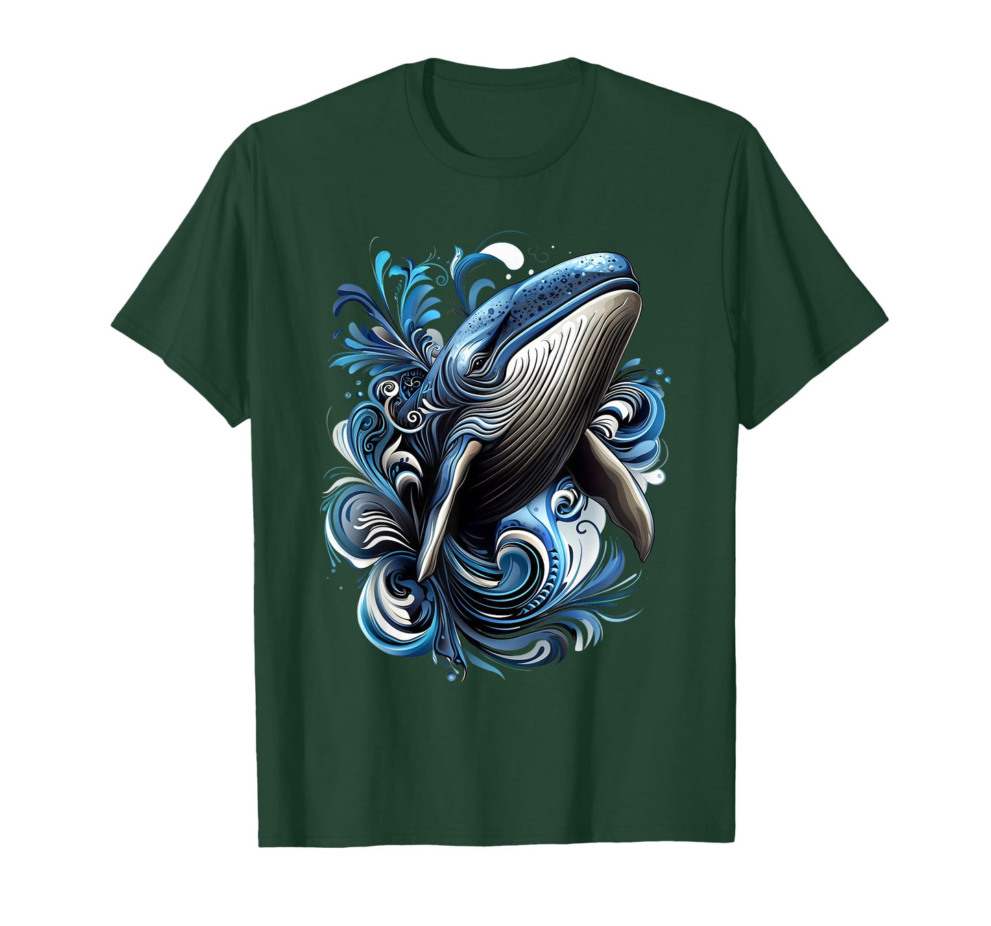 Blue Whale Wildlife Nature Colorful Blue Whale T-Shirt