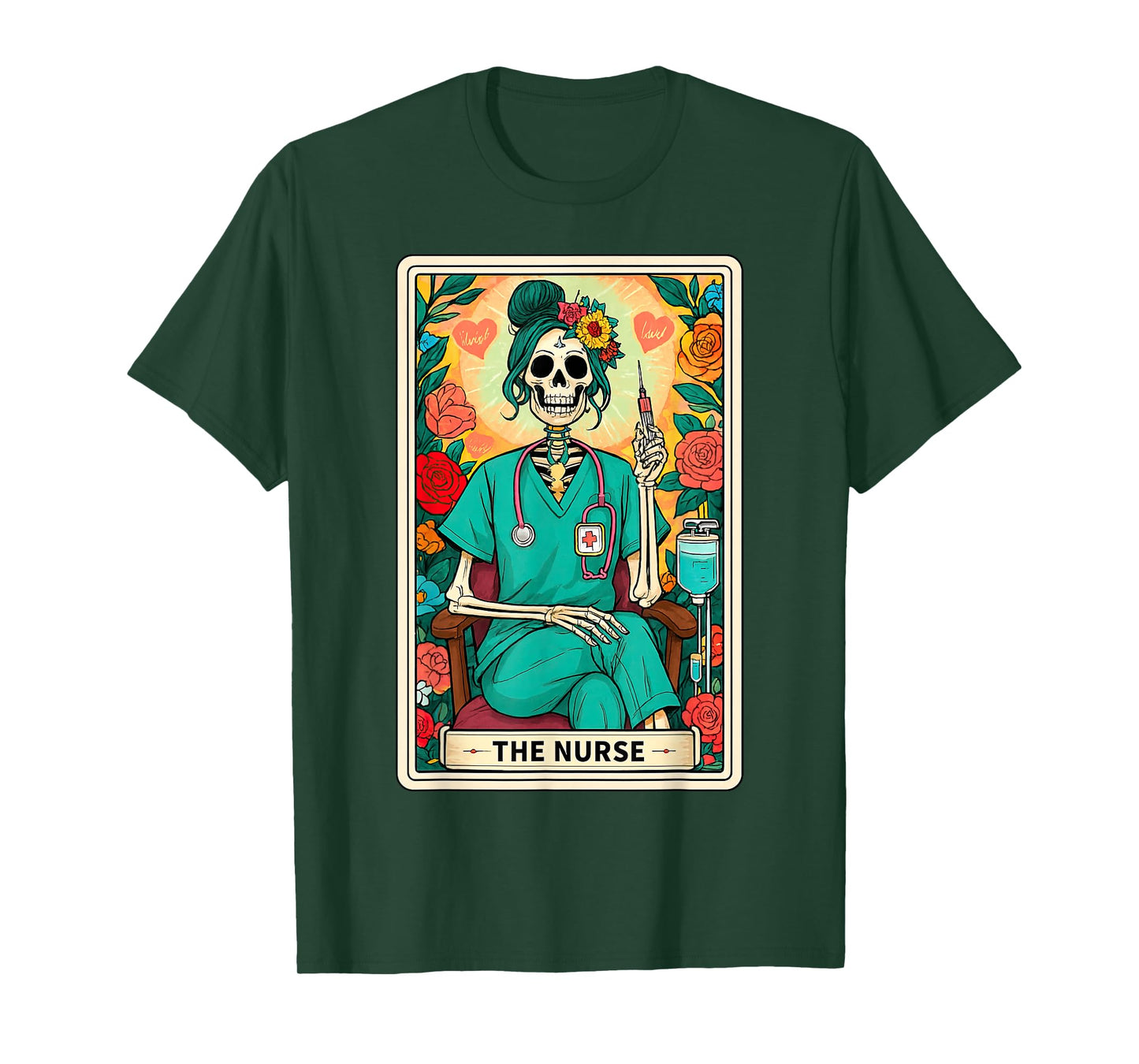 The Nurse Skeleton Tarot Card Funny Nursing Nurse RN LPN NP T-Shirt