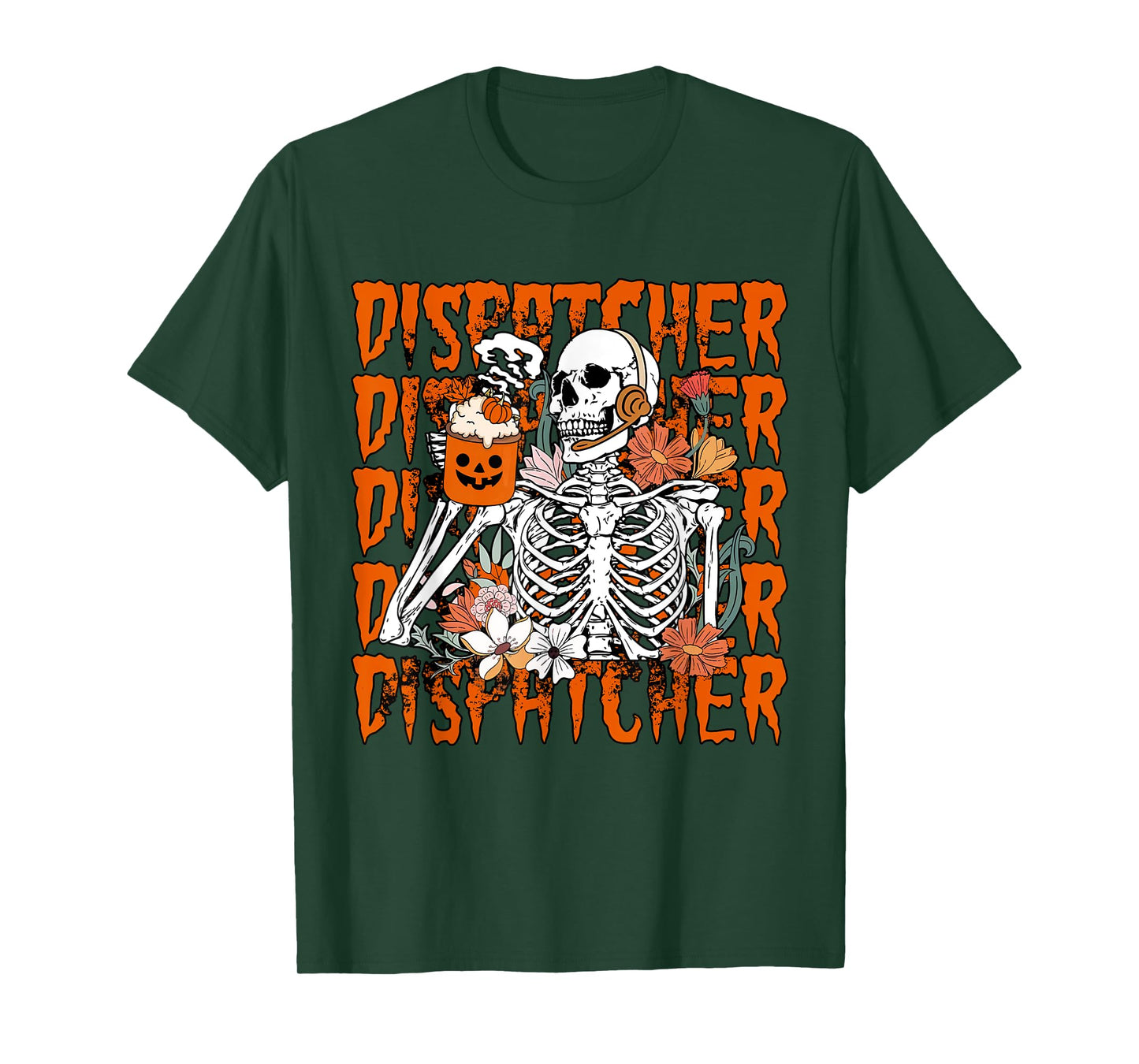 Retro Skeleton 911 Dispatcher Halloween What Your Emergency T-Shirt