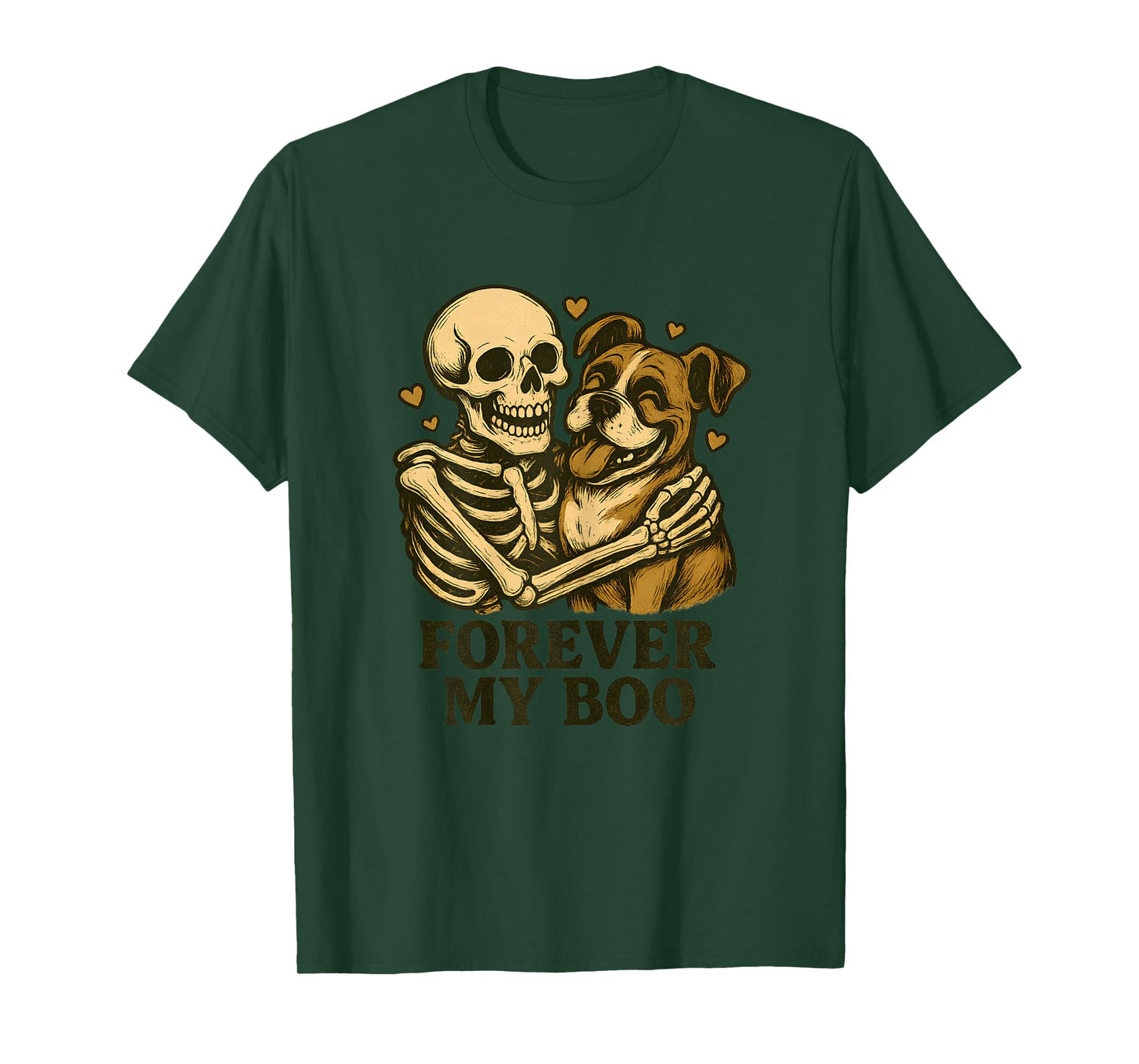 Womens Forever My Boo Skeleton Boxer Funny Halloween Couple T-Shirt