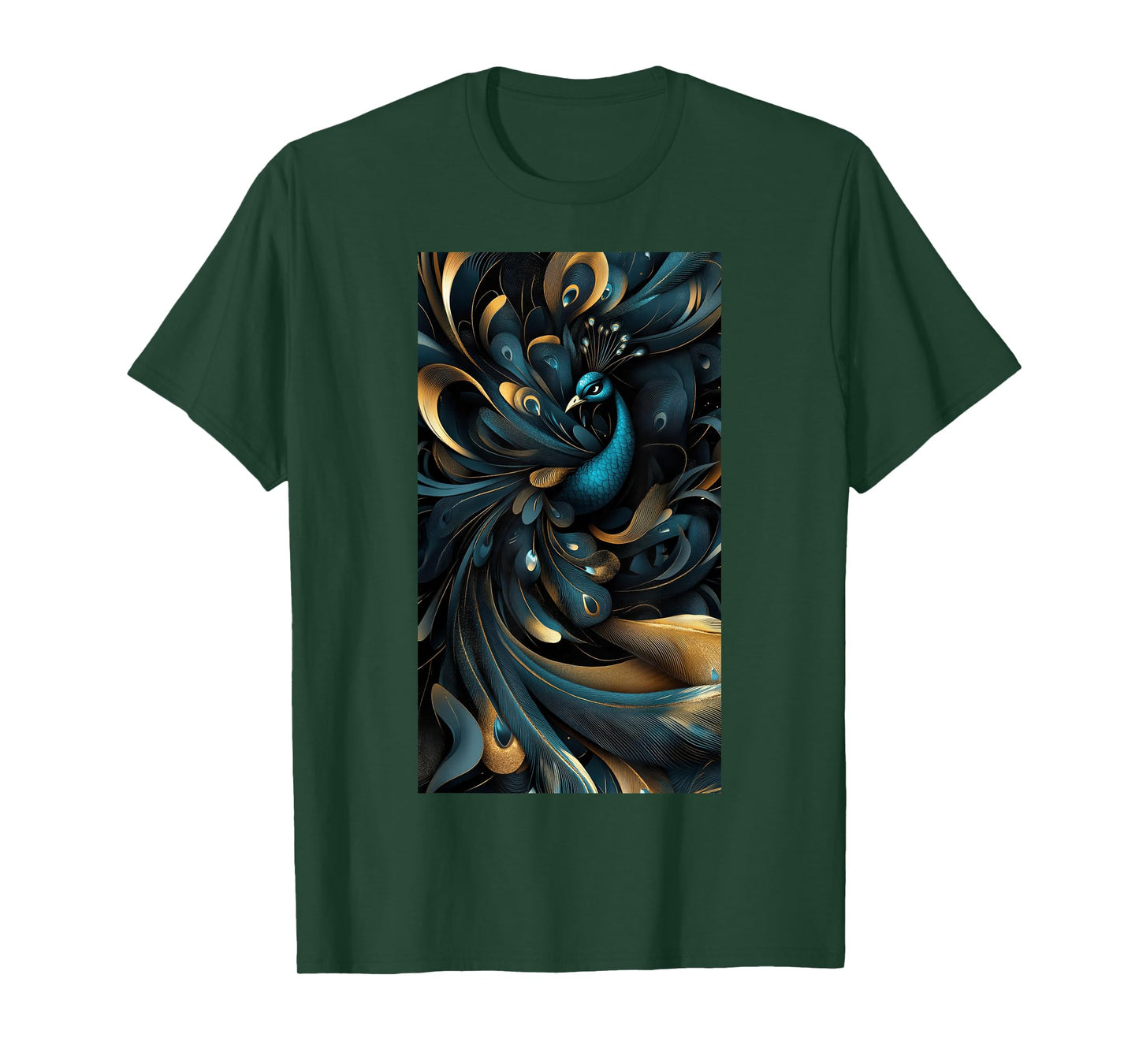 Peacock Feather Peacock art Colors Bird Abstract T-Shirt