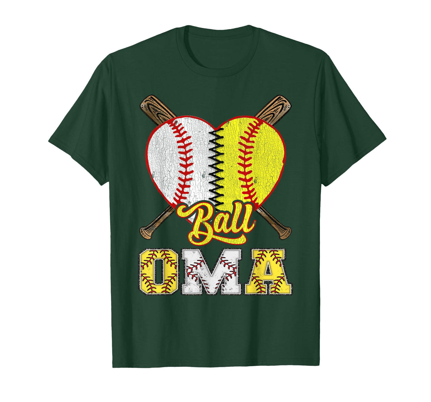 Oma Of Both Ball Oma Half Baseball Softball T-Shirt