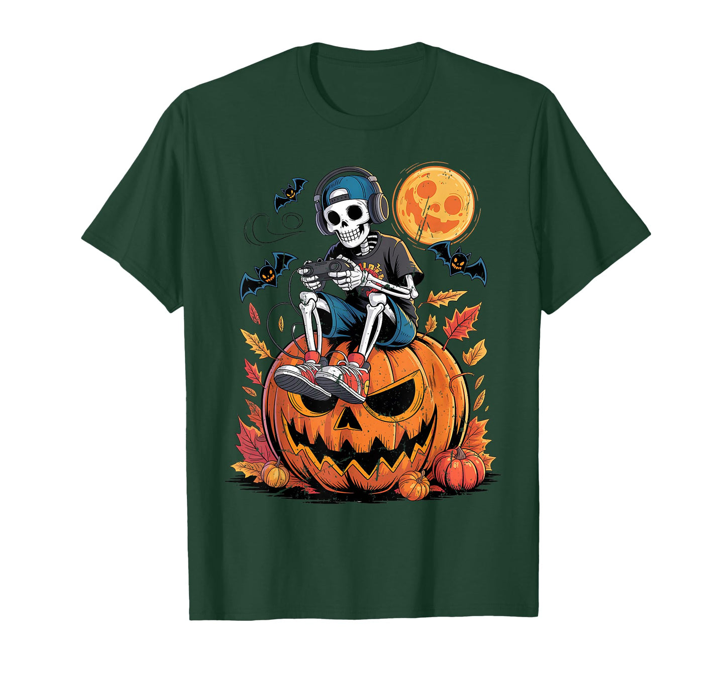 Skeleton Gamer Headphone Funny Halloween Gaming Lovers T-Shirt