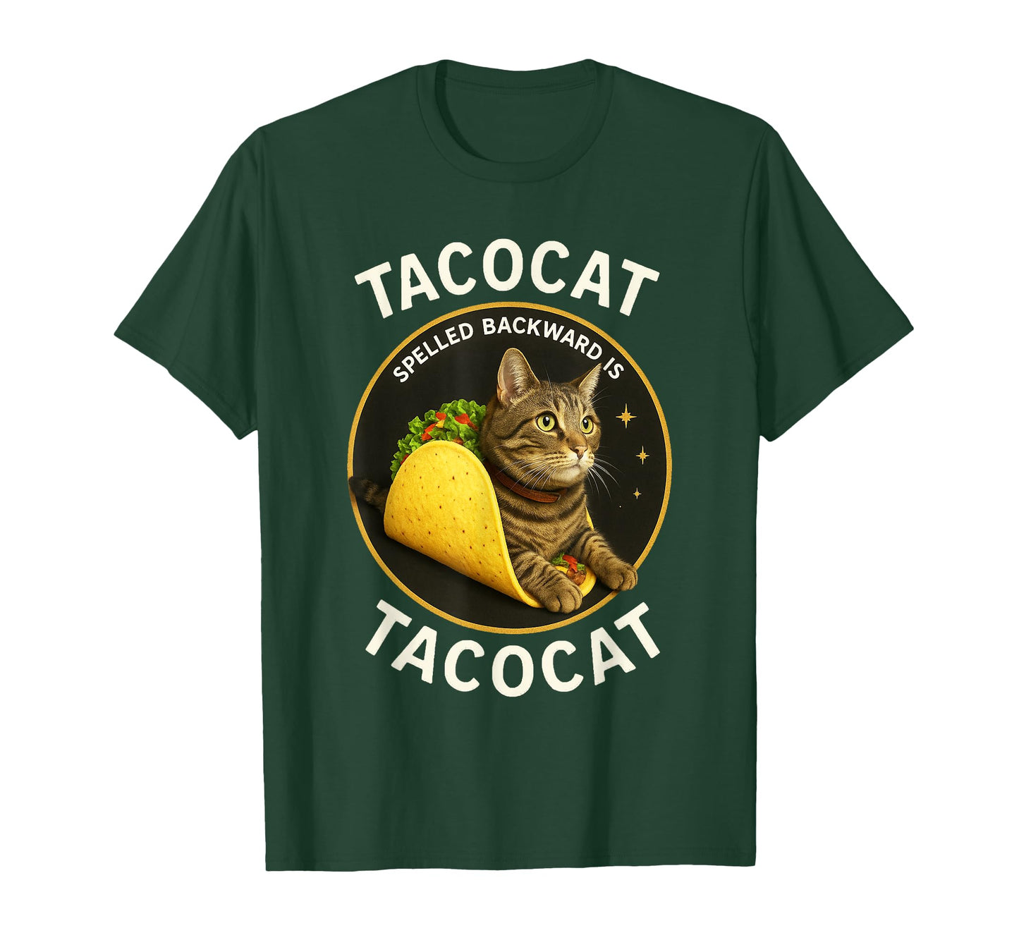 Tacocat Spelled Backward Is Tacocat Funny Cat T-Shirt
