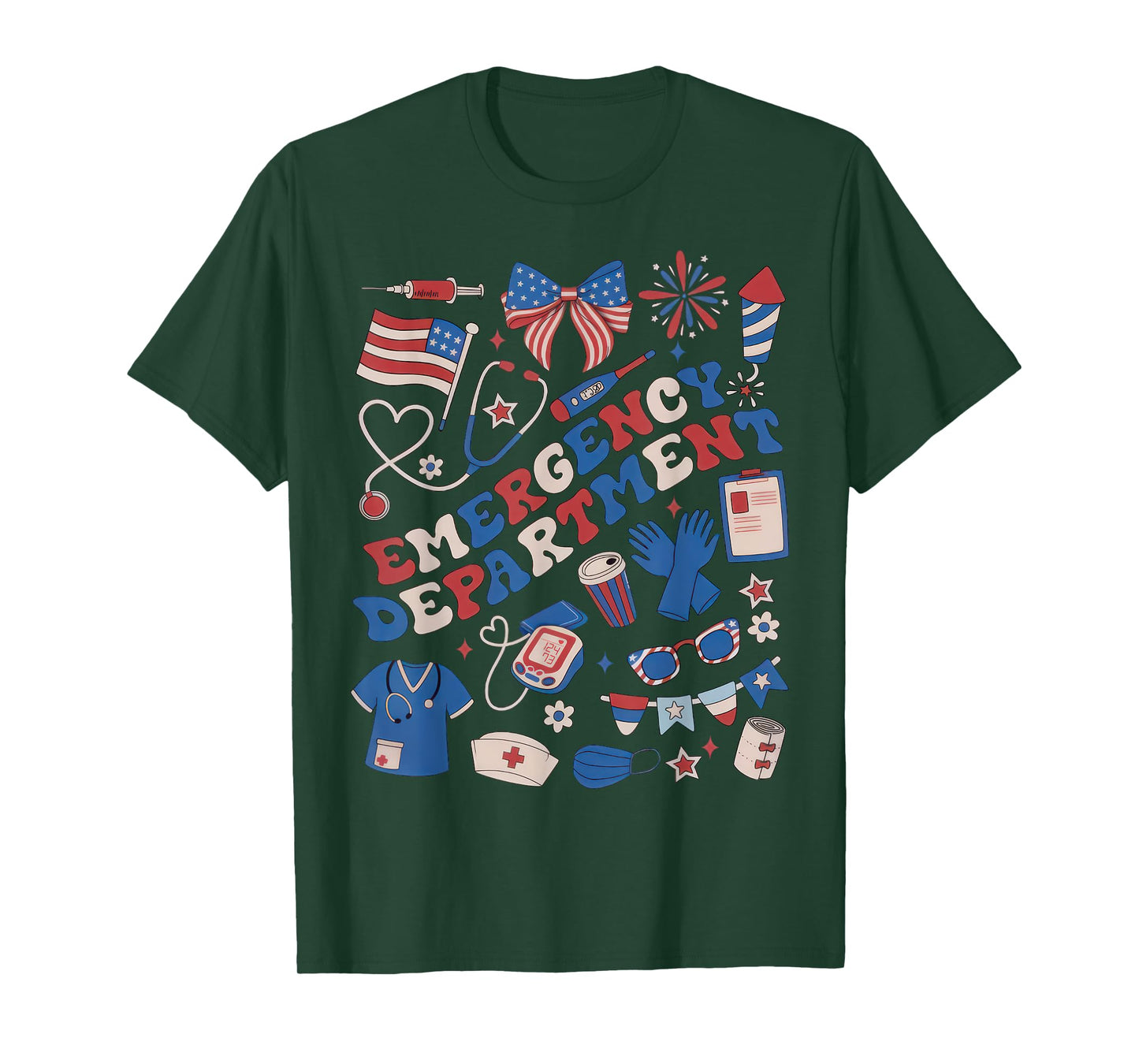 Emergency Department 4th of July USA Emergency Room Nurse T-Shirt