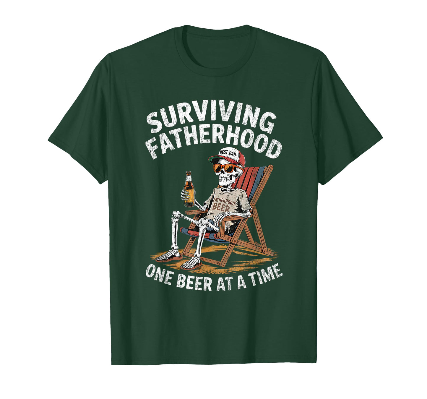 Surviving Fatherhood Funny Skeleton Beer Drinking Lover T-Shirt