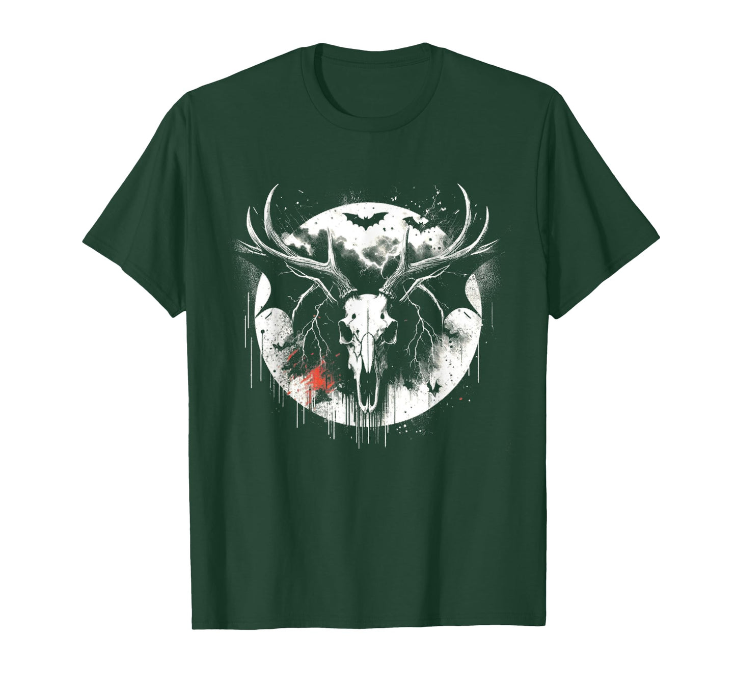 Deer Skull Bat - Creepy Deer Monster Halloween Lover T-Shirt