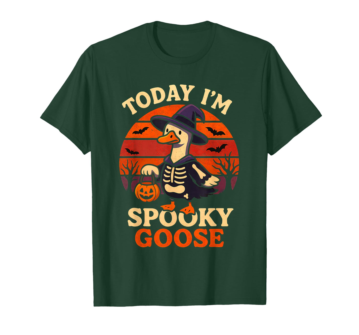 Today Im Spooky Goose Halloween Skeleton Costume Silly Goose T-Shirt