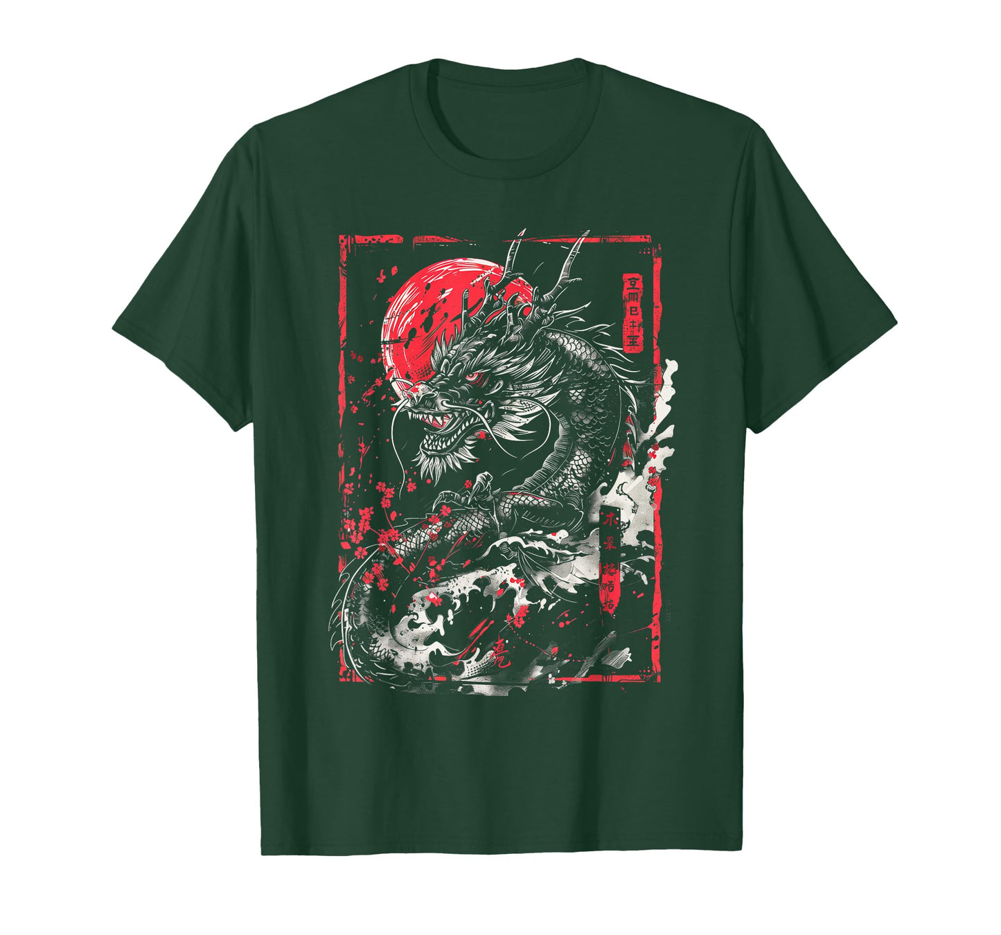 Anime Japanese Goth Cyberpunk City Dragon Art Japan Myth T-Shirt