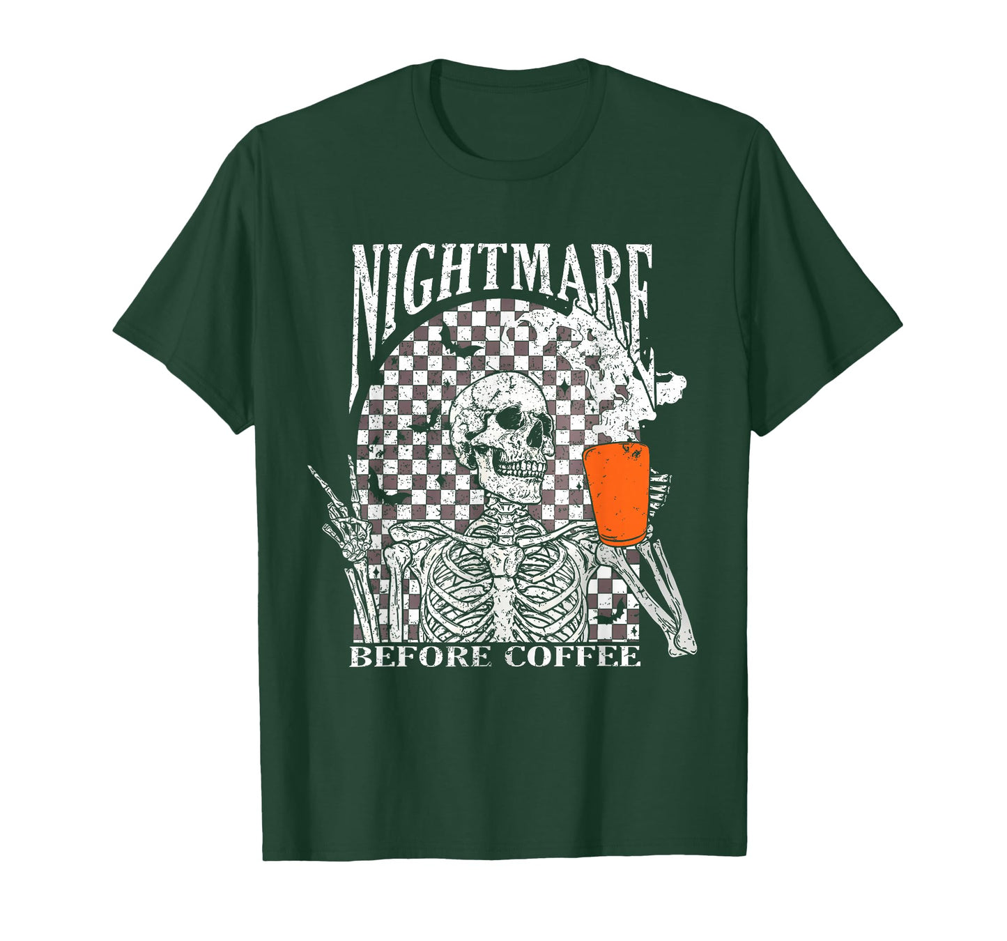 Skeleton Nightmare Before Coffee for Caffeine Fans Halloween T-Shirt