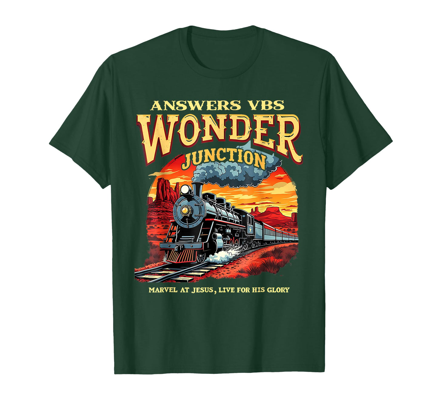 Answers VBS Wonder Junction Christian Train Theme Graphic T-Shirt