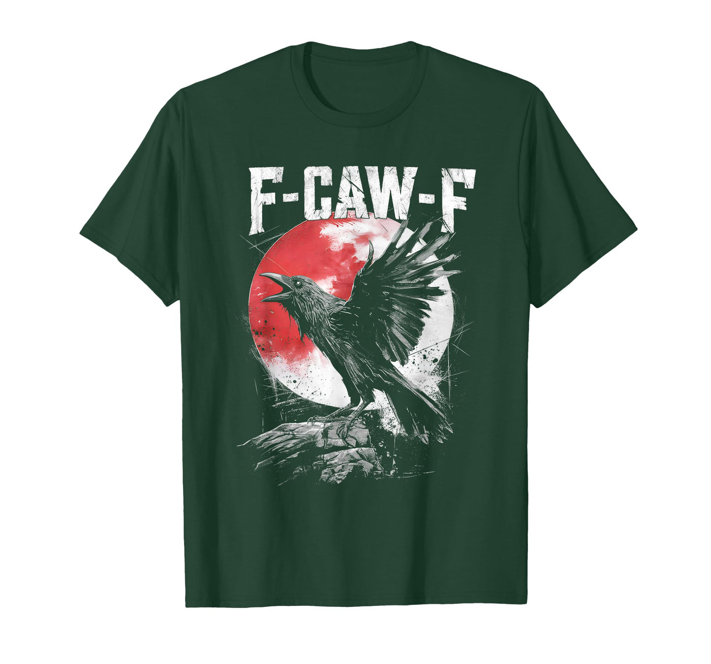 F Caw F Crow Moon F-Caw-F Grunge Funny Bird Cawing T-Shirt