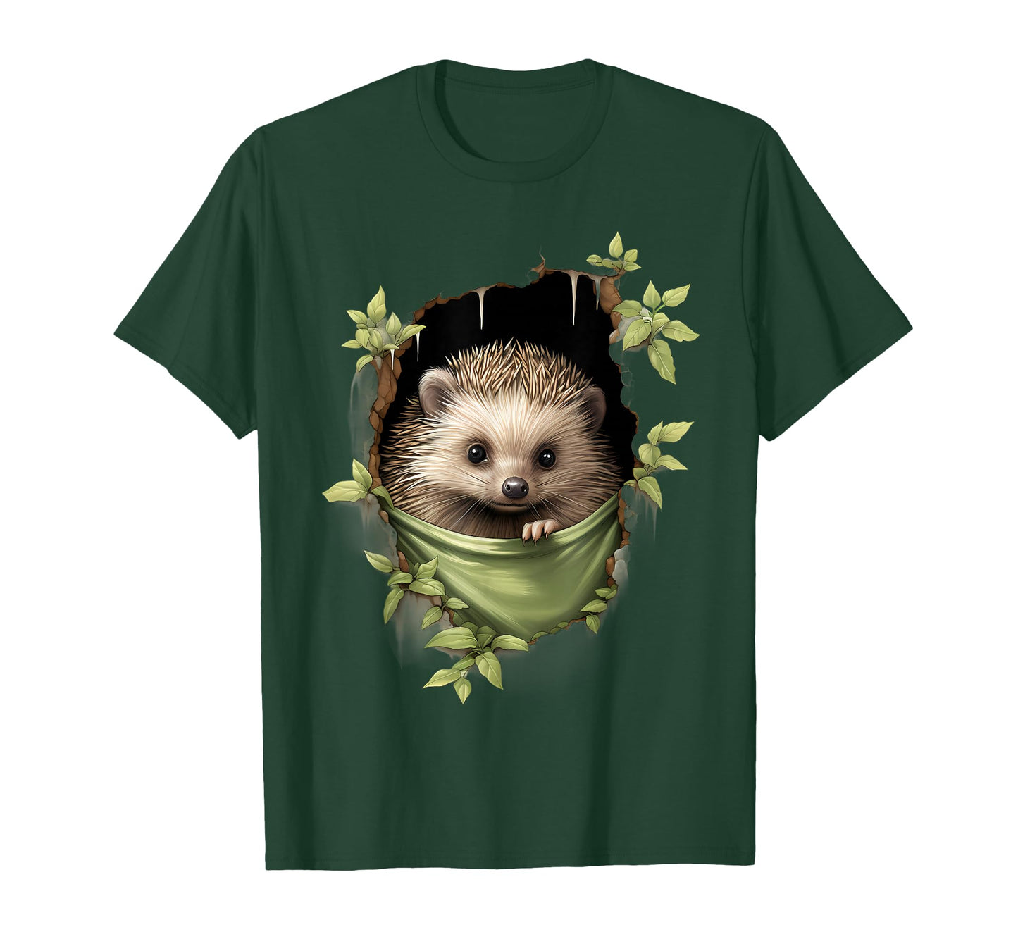 Hedgehog Nature Portrait Motif Animal Art Forest Wildlife T-Shirt