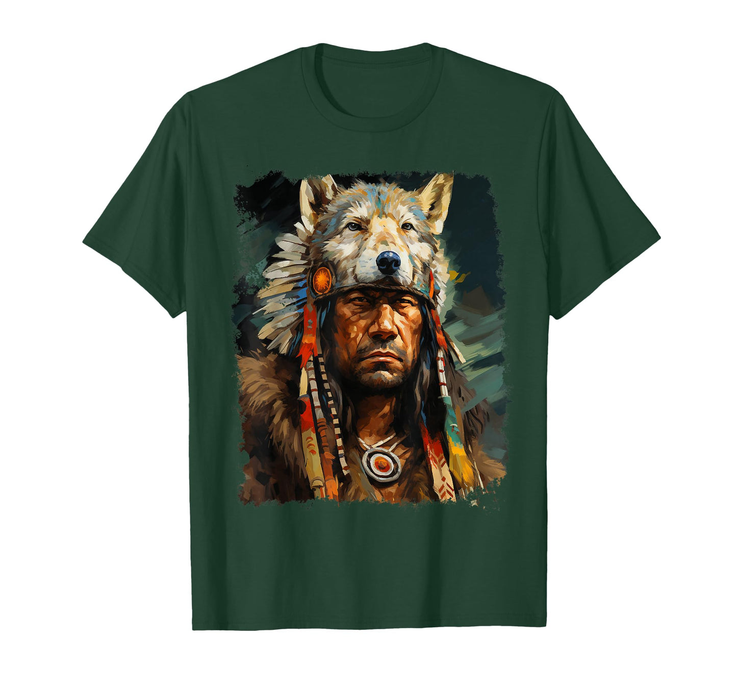 Wolf Native American Mens T-Shirt