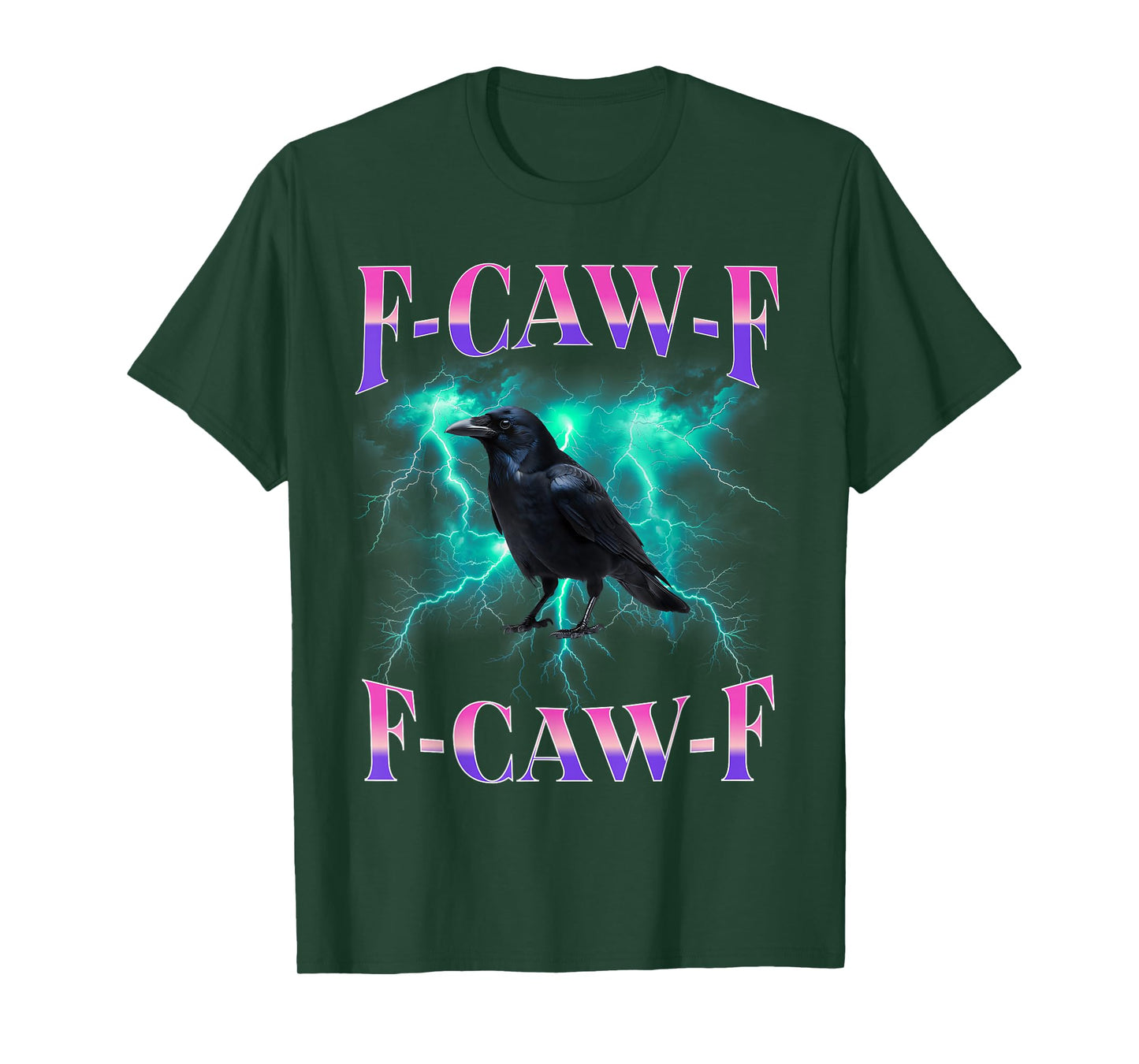 F-Caw-F Black Crow Black Bird Raven Gothic Bootleg Meme T-Shirt