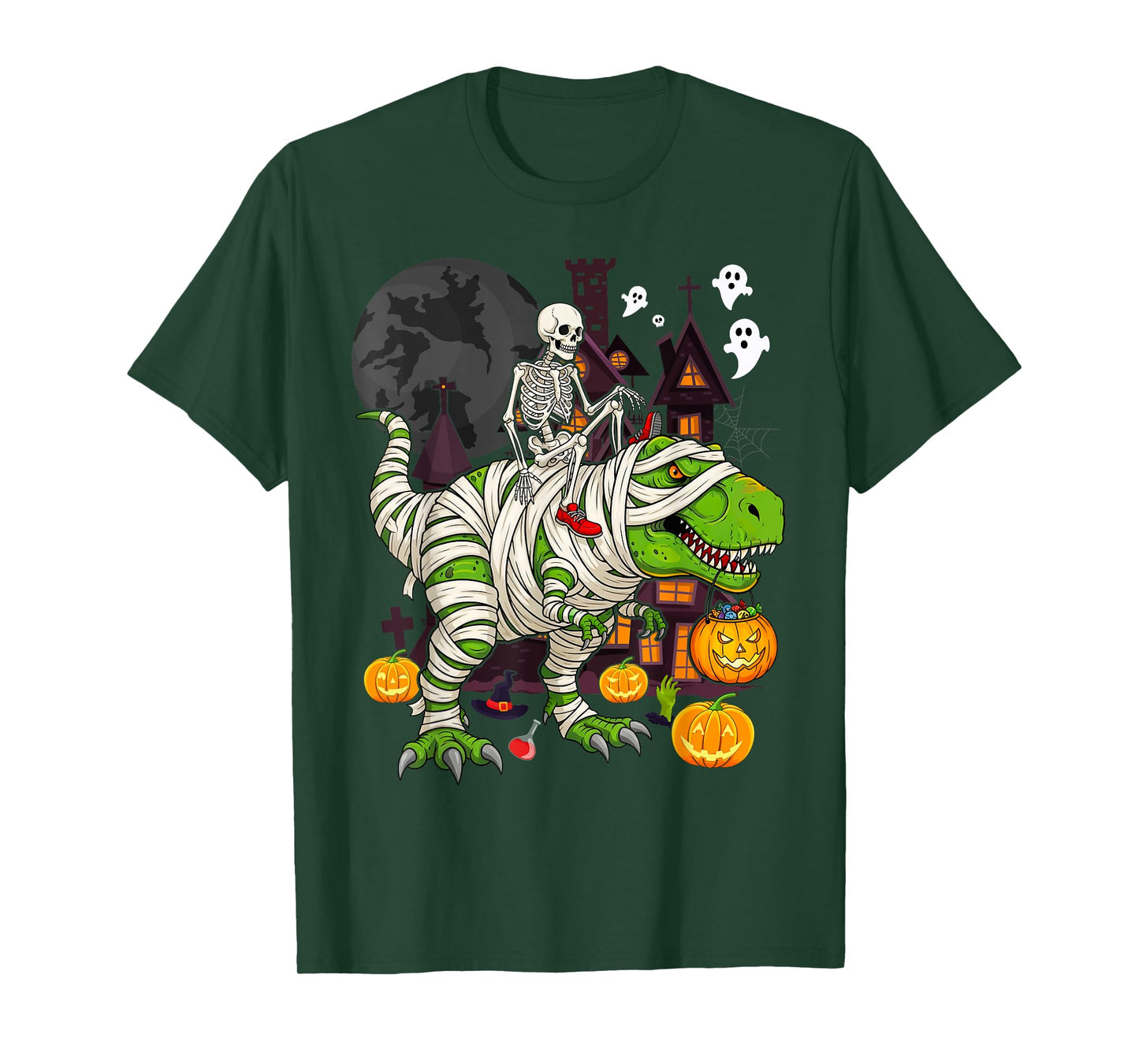 Halloween Boys Dinosaur Mummy T Rex Skeleton Kids T-Shirt