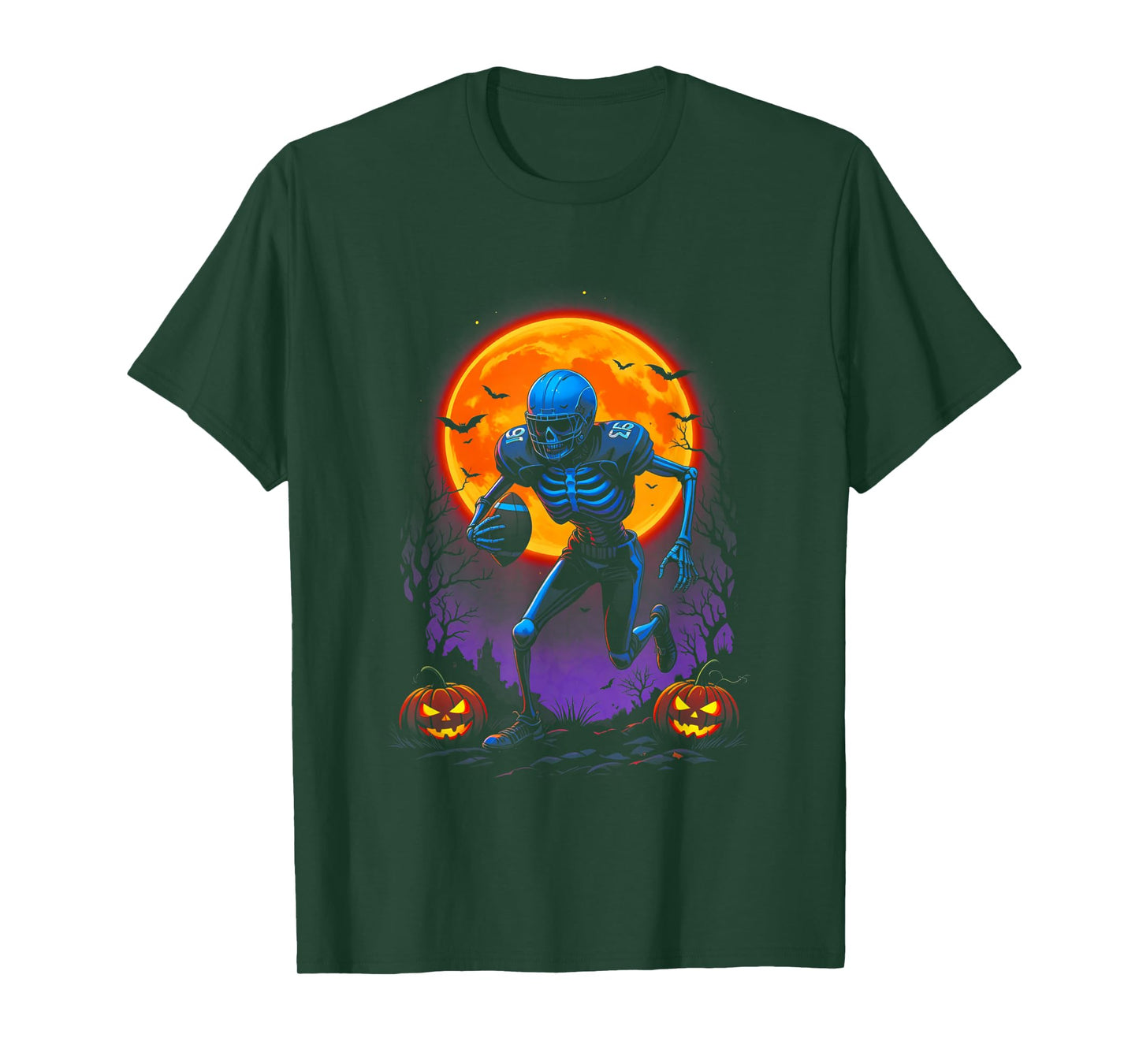 Halloween Skeleton Football Player Pumpkin American Football T-Shirt